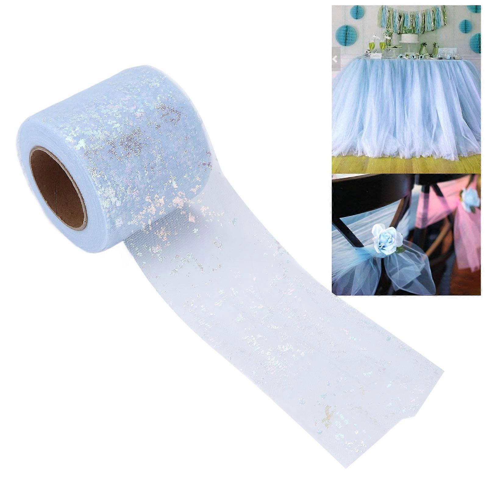 Tulle Fabric DIY Craft Abrasion Resistance Symphony Polyester Lightweight Portable Tulle Rolls 6cmLight Blue 