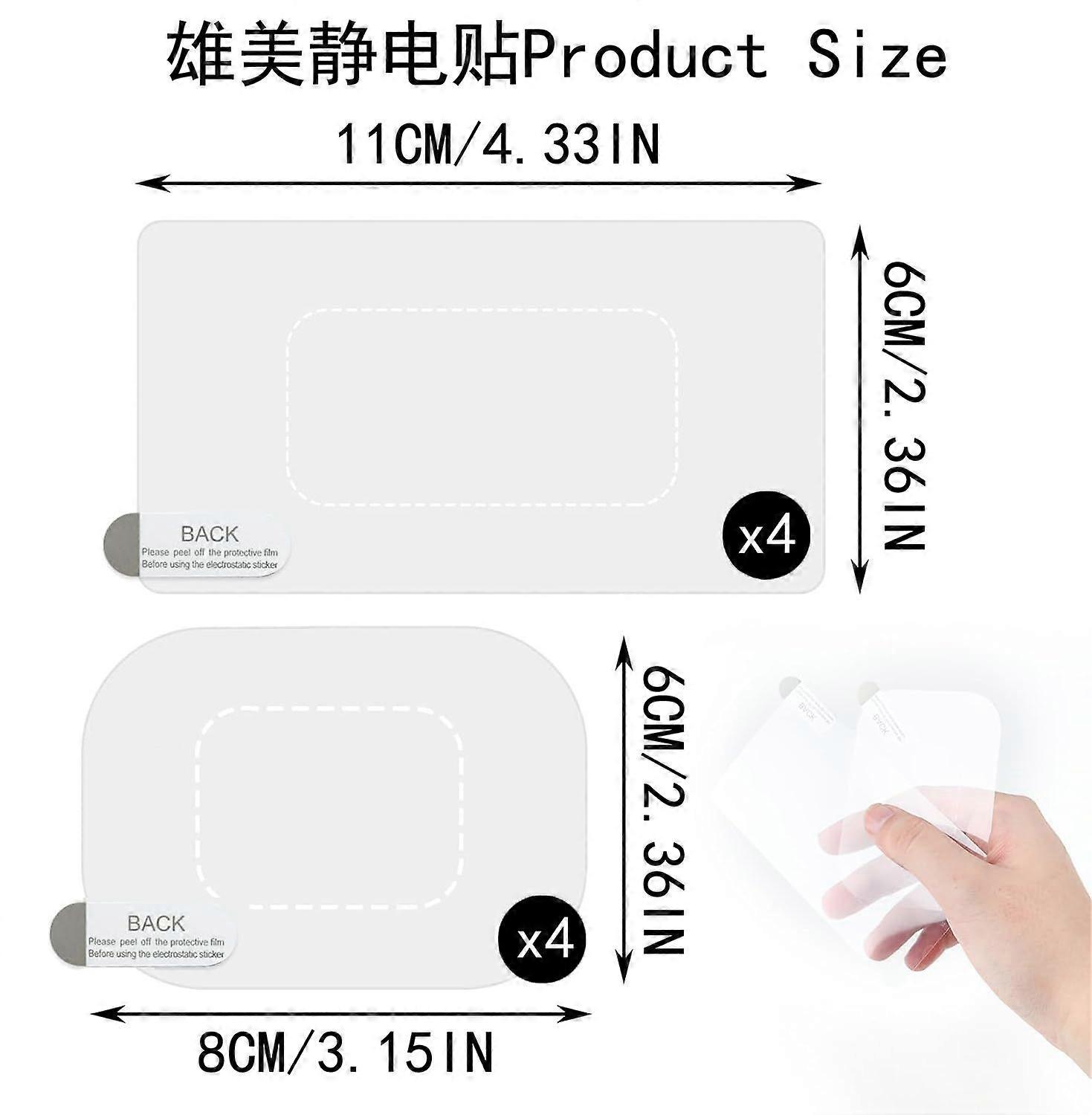 8pcs Static Dashcam Mount Stickers Electrostatic Windshield Protection Film For Dash Camera Windshield Recorder Static Adhesive Stickers