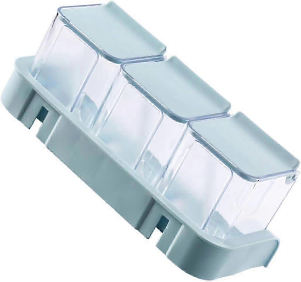 Seasoning Box Clamshell Spice Rack, Square Shape, Sky-blue