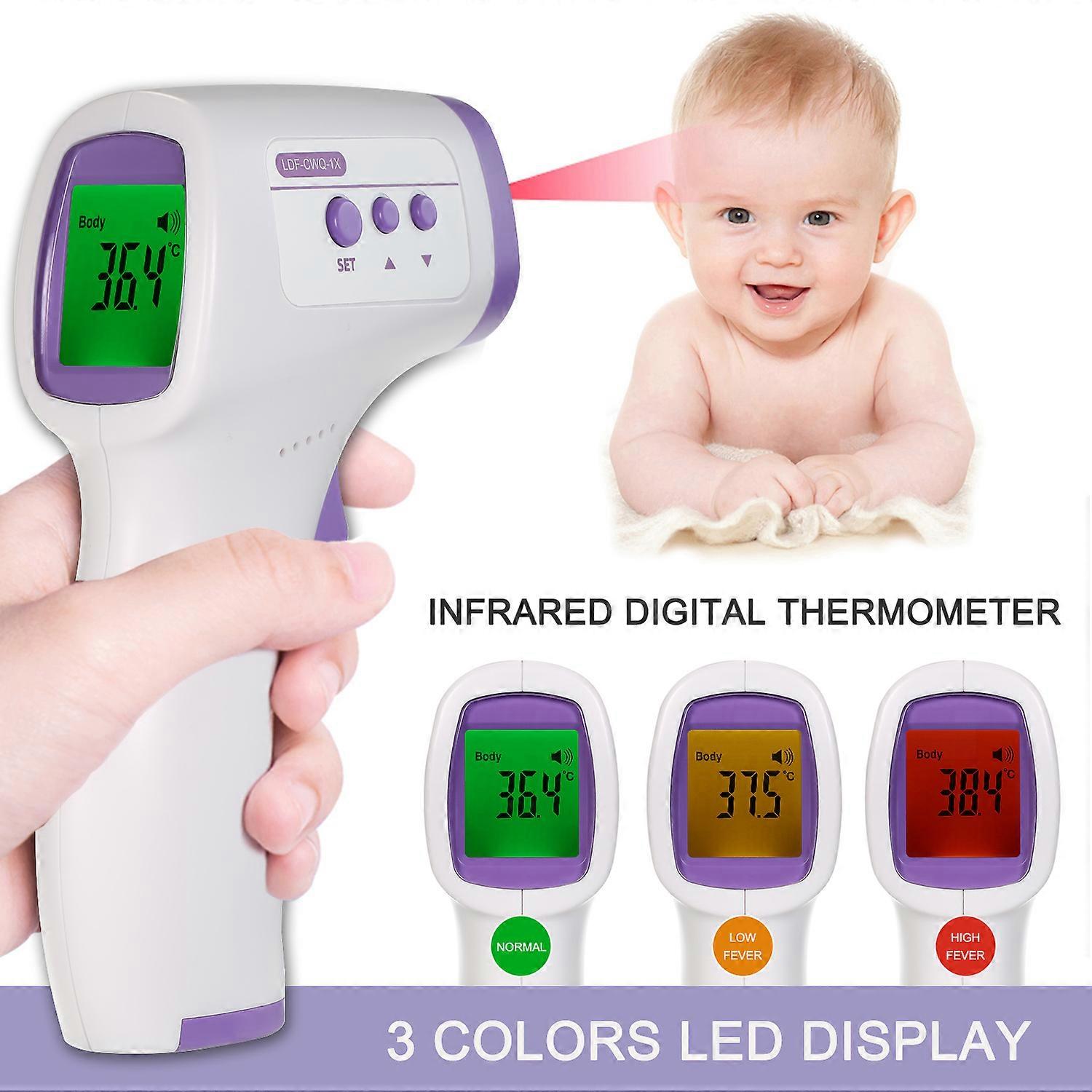 Non-contact Infrared Forehead Thermometer White 149x77x43mm