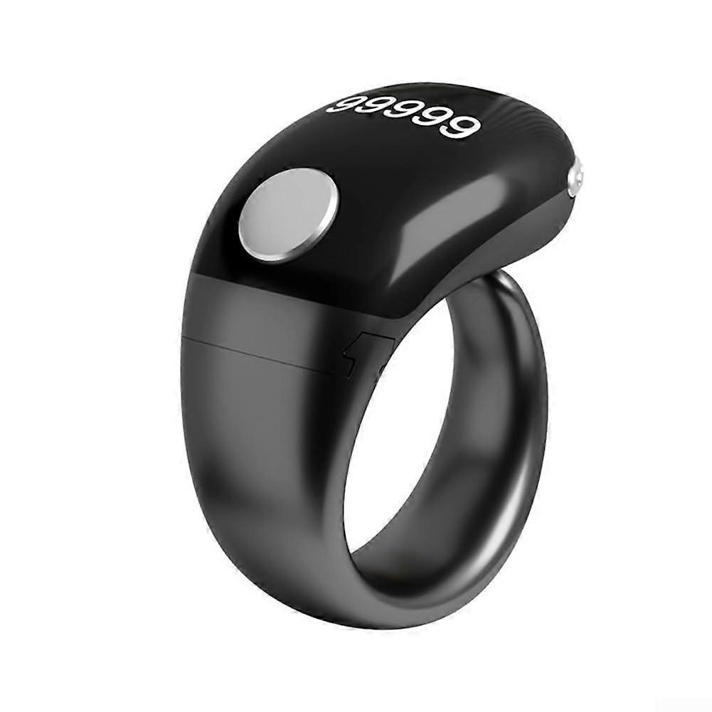Smart Ring Counter with Bright LCD Display and Portability for Everyday Use (Black)