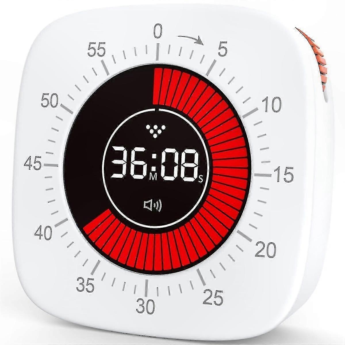 Kids Visual Timer, 60-Minute Silent Countdown Clock, Desk Timer for Study and Activities