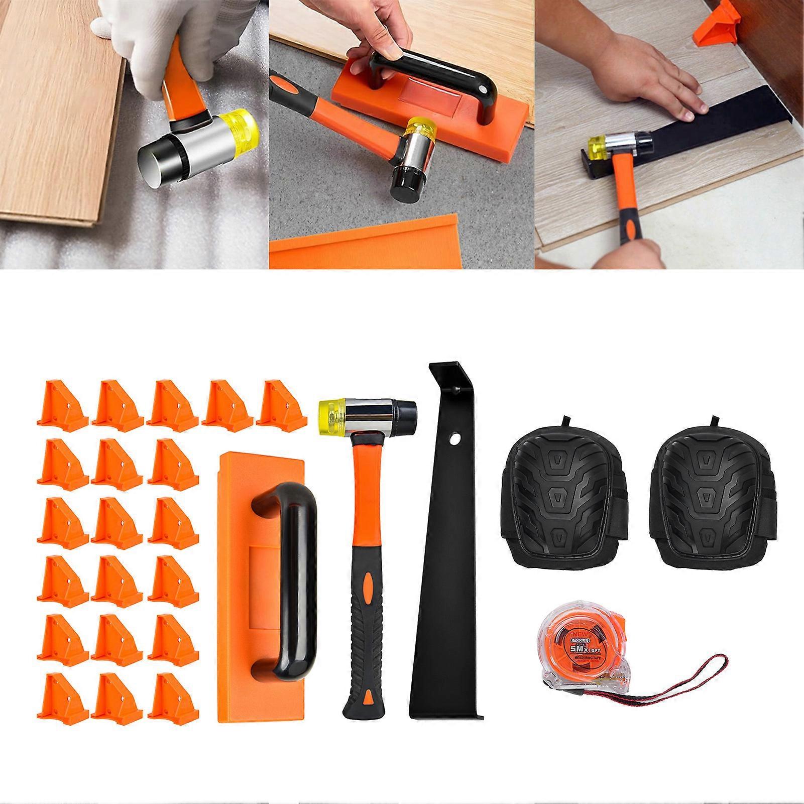 Laminate Flooring Tools Kit with Mallet 295mm, Pull Bar 312mm, 20 Spacers