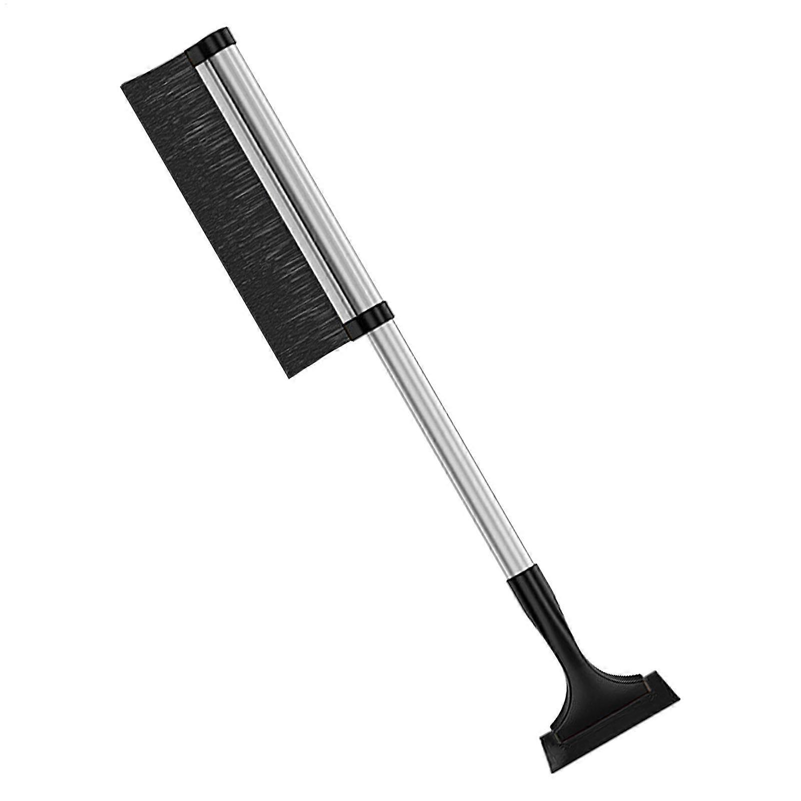 Car Snow Brush and Ice Scraper Extendable,Detachable Snow Scrapers Snow Brush with Squeegee Adjustable Settings Snow Scraper for SUV Black