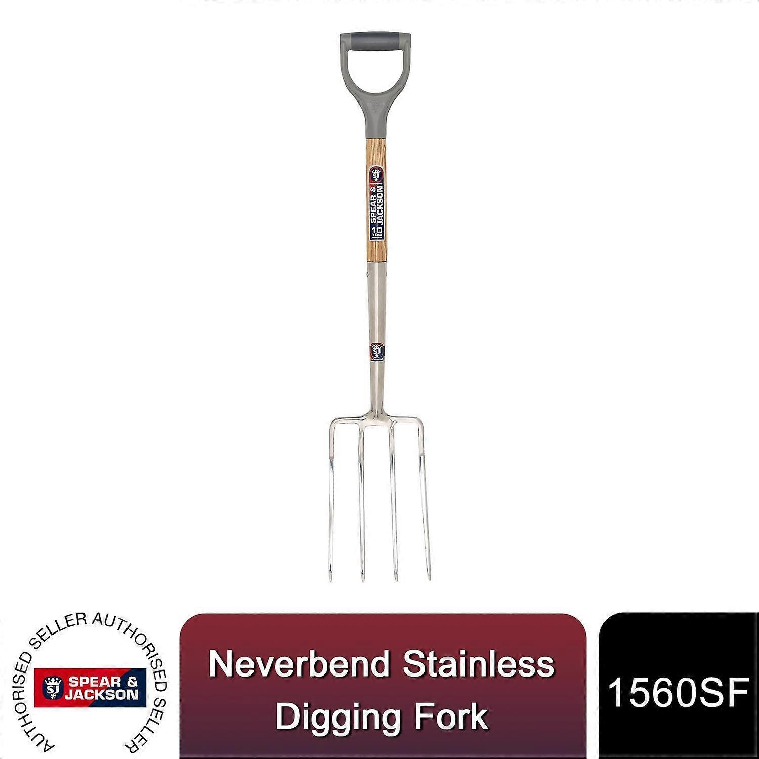 Spear & Jackson 1560SF Neverbend Stainless Digging Fork - Heavy Duty Garden Tool
