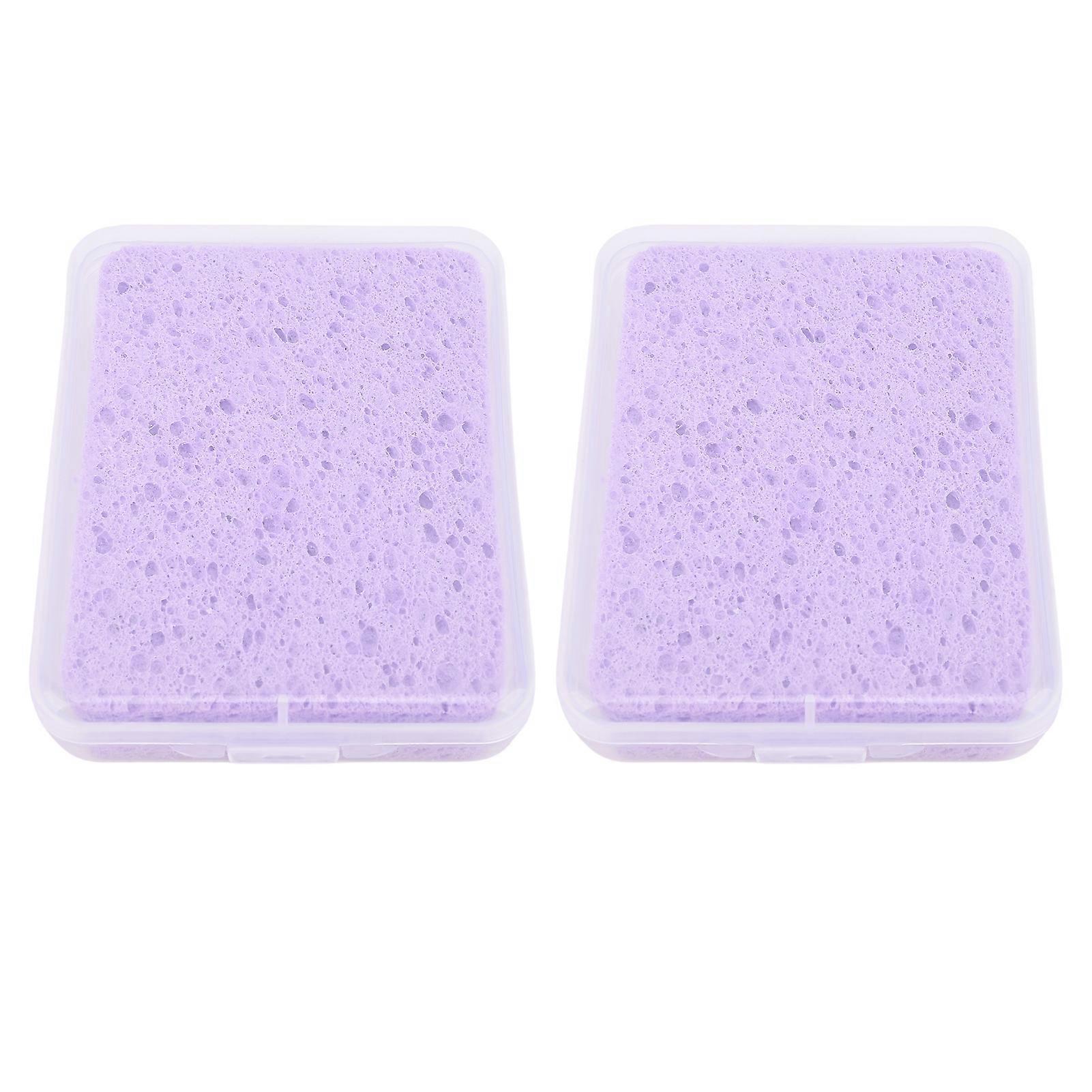 2Pcs Painting Sponge Rectangle Absorbent Sponge Set with Storage Box for Crafting Cleaning