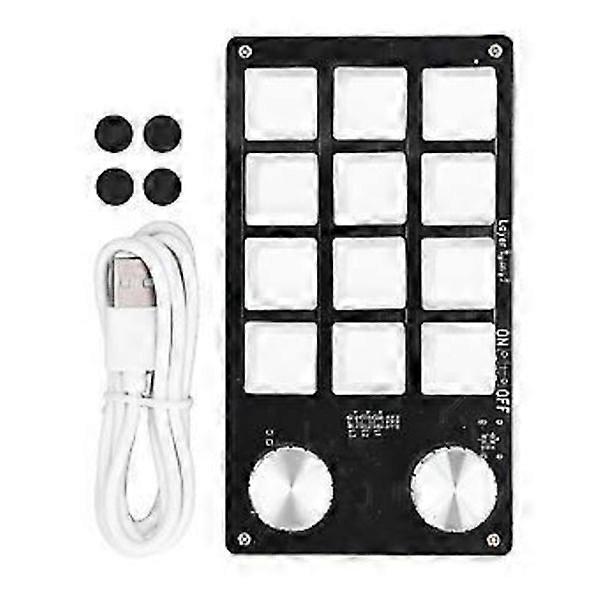 12 Keypad with Buttons, Programmable USB, Dustproof, Red Switches, Mechanical Keyboard, DC 5V 1A