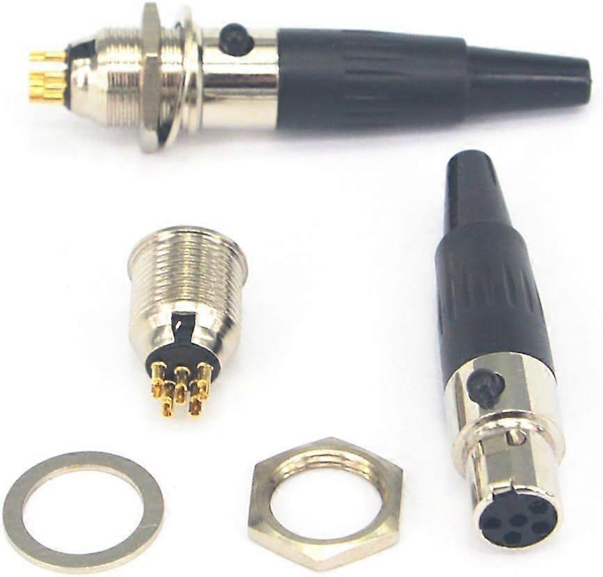 DIY 5 Pin Mini Connector TA5F rophone Adapters with Plug Chassis Mount Mini