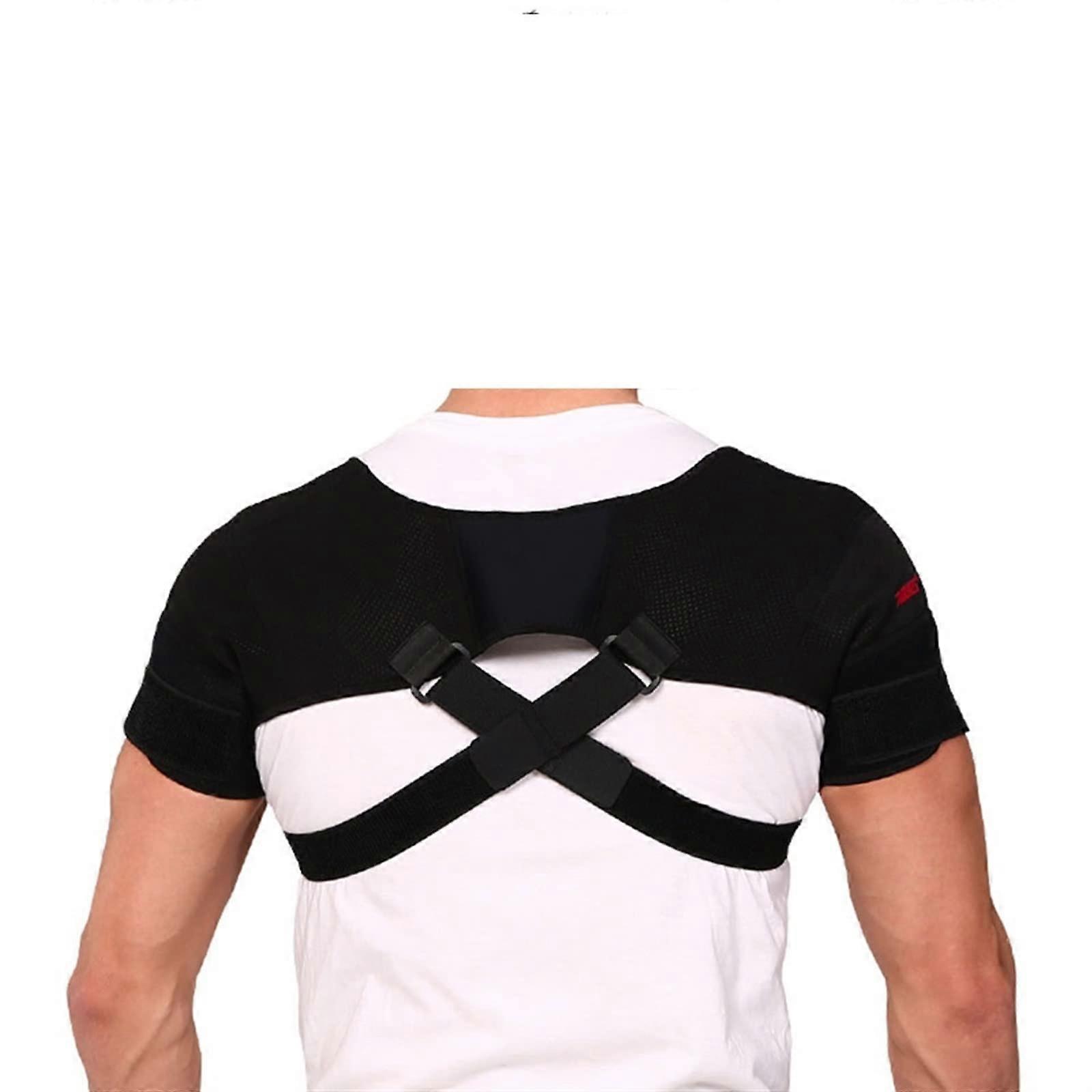 Back Corrector Shoulder Brace Adjustable Double Shoulder, Cross Compression, Back Pain Relief, Size L, Color F