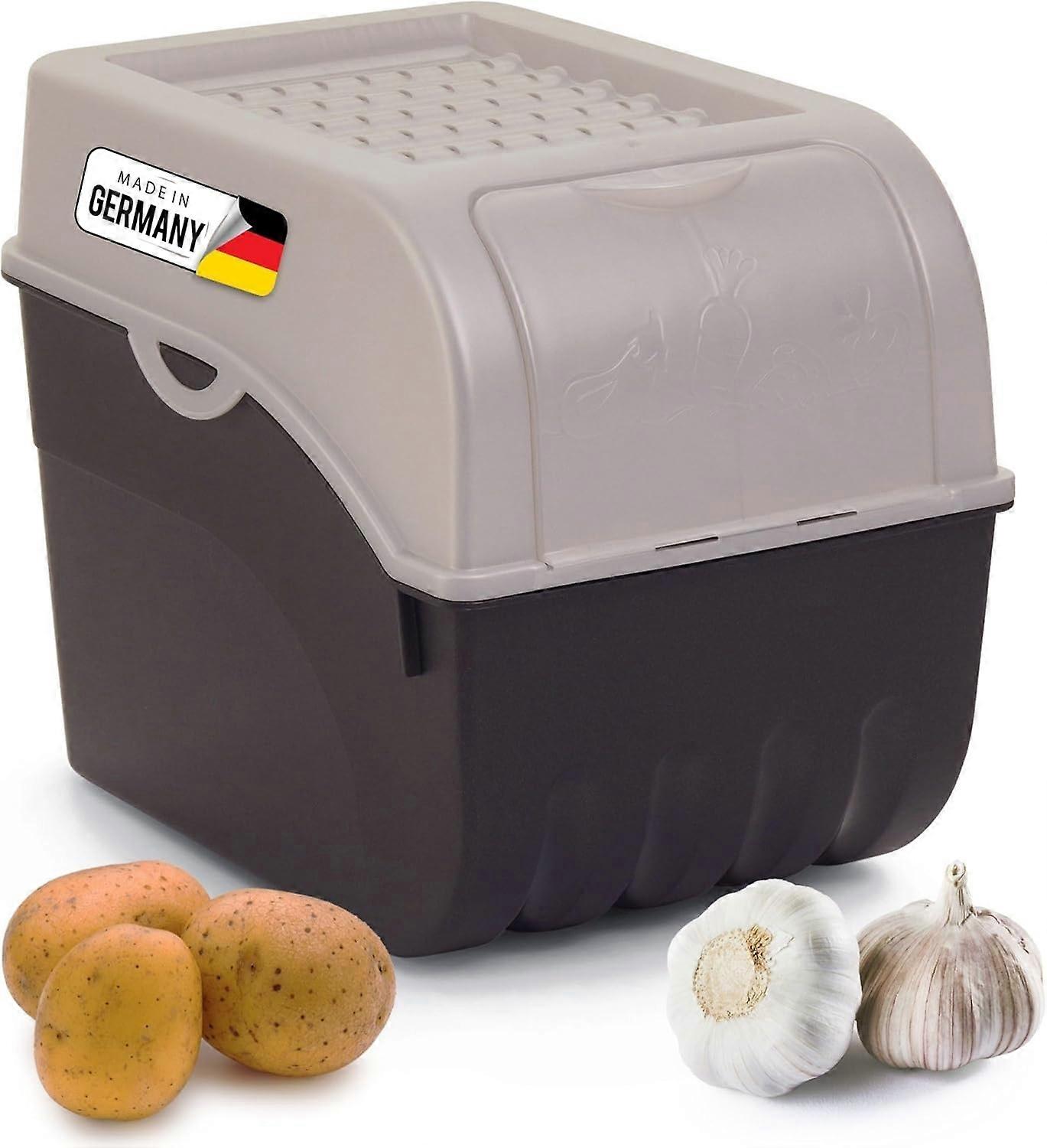 Kartoffel Aufbewahrungsbox | groß 9L | PERLMUT Weiss | Kartoffelbox | Gemüsebox stapelbar Zwiebelbox Kartoffelkorb Obstbehälter Kartoffelkiste Zwiebel