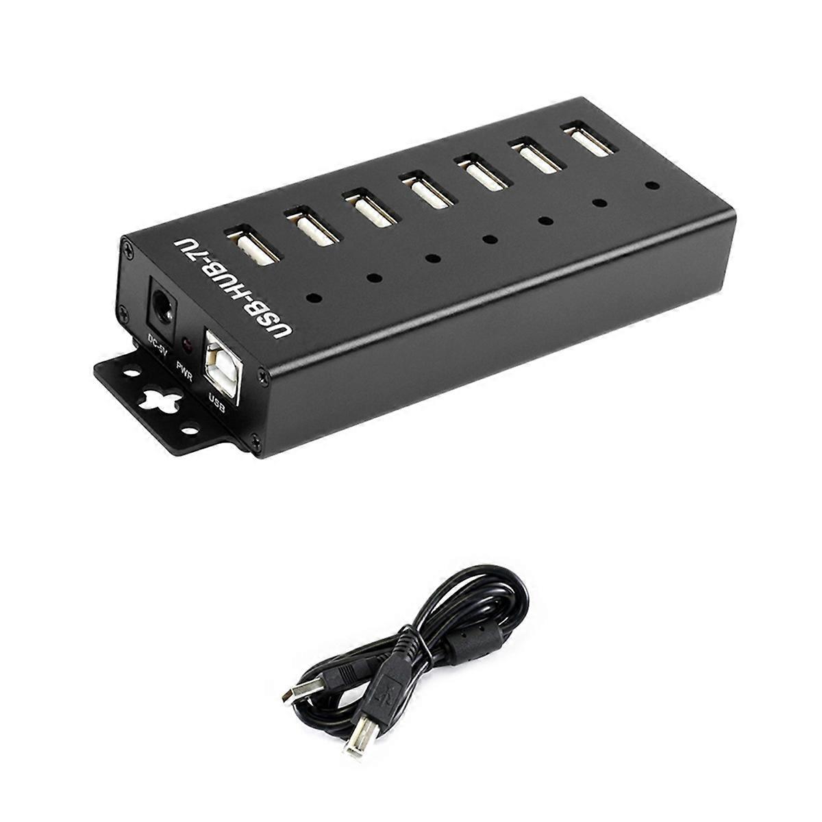 Industrial USB HUB 7-CH USB 2.0 Ports Expansion HUB Adapter for Win11/10/8 Linux