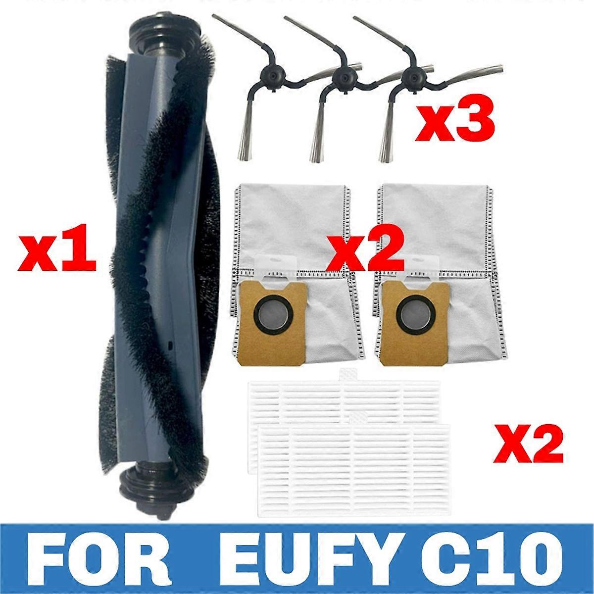 For C10 Robot Vacuum Accessories Main Brush Hepa Filter Side Brush Dust Bag Replacement Parts