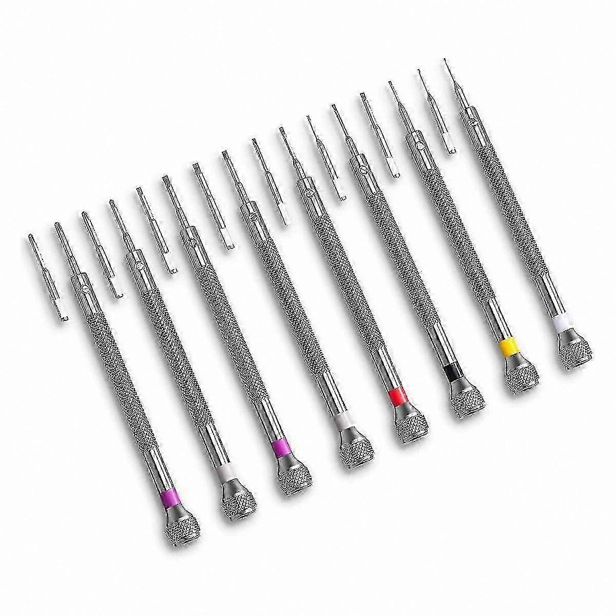 8-Piece Precision Screwdriver Set for Watch, Eyeglass, and Electronics Repairs, Sizes 0.6-1.6mm