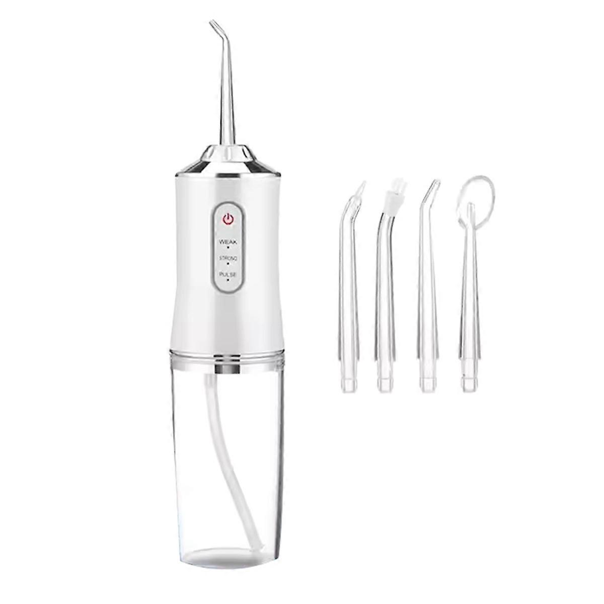 Oral Irrigator Dental USB Rechargeable Water Jet Floss Tooth Pick 4 Jet Tip 220ml 3 Modes Teeth Cle