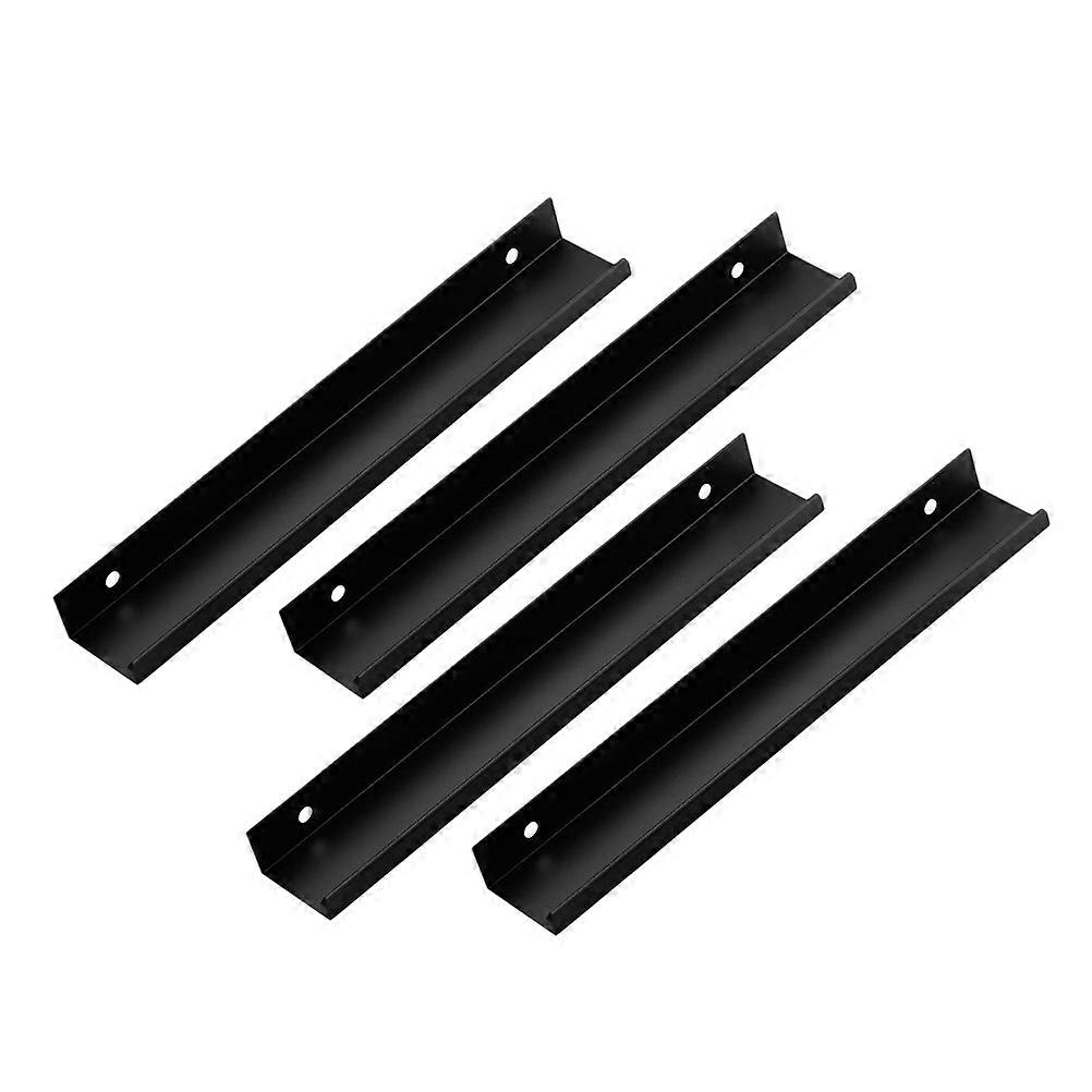 Modern Black Metal Cabinet Handles for Home Use with Extended Length and Sleek Design 4 Pieces