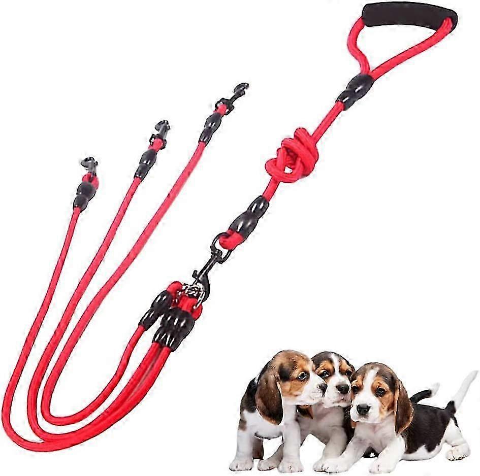 3 In 1 Dog Leash, Detachable Dog Leash, With Adjustable Detachable Coupler, 3-way Leash, Triple Adjustable Nylon Dog Leash, For One, Two, Three Dogs P