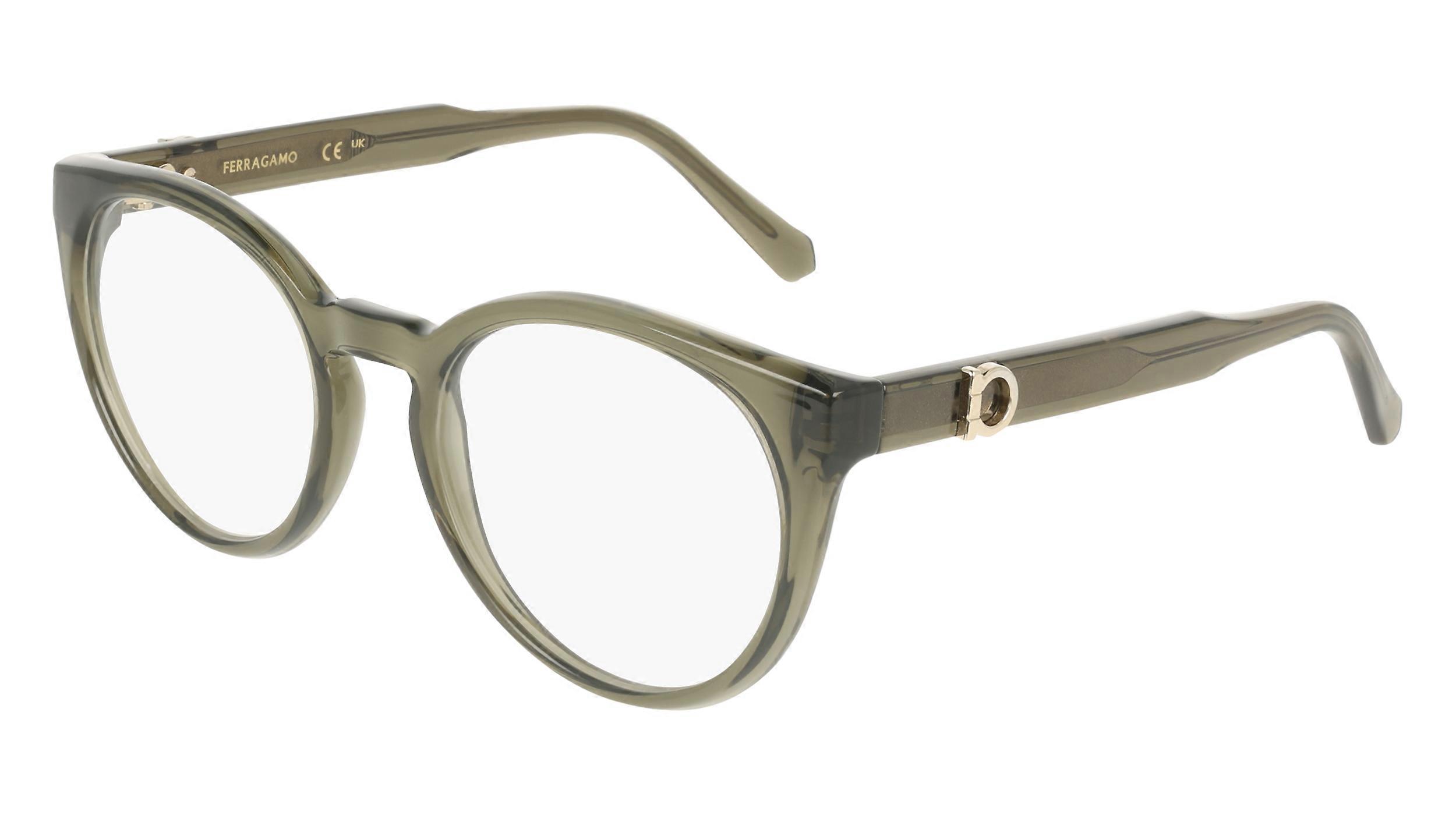 Eyewear Frames FERRAGAMO SF3032E 320 TRANSPARENT KHAKI 51/20/140 FEMALE