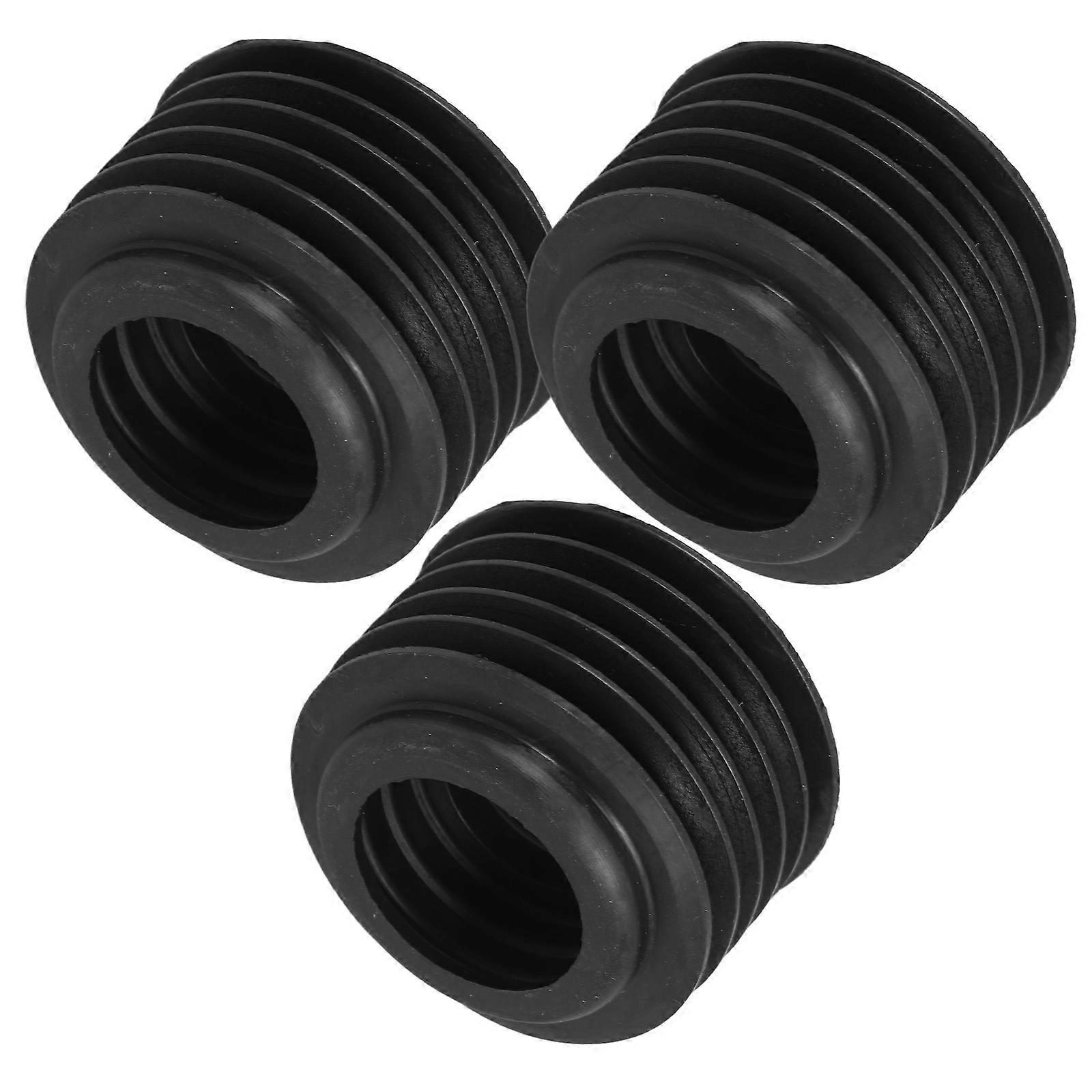 Toilet Bowl Rubber Ring Gasket for Leak Prevention Black Double Layer Ensures Reliable Seal 3pcs