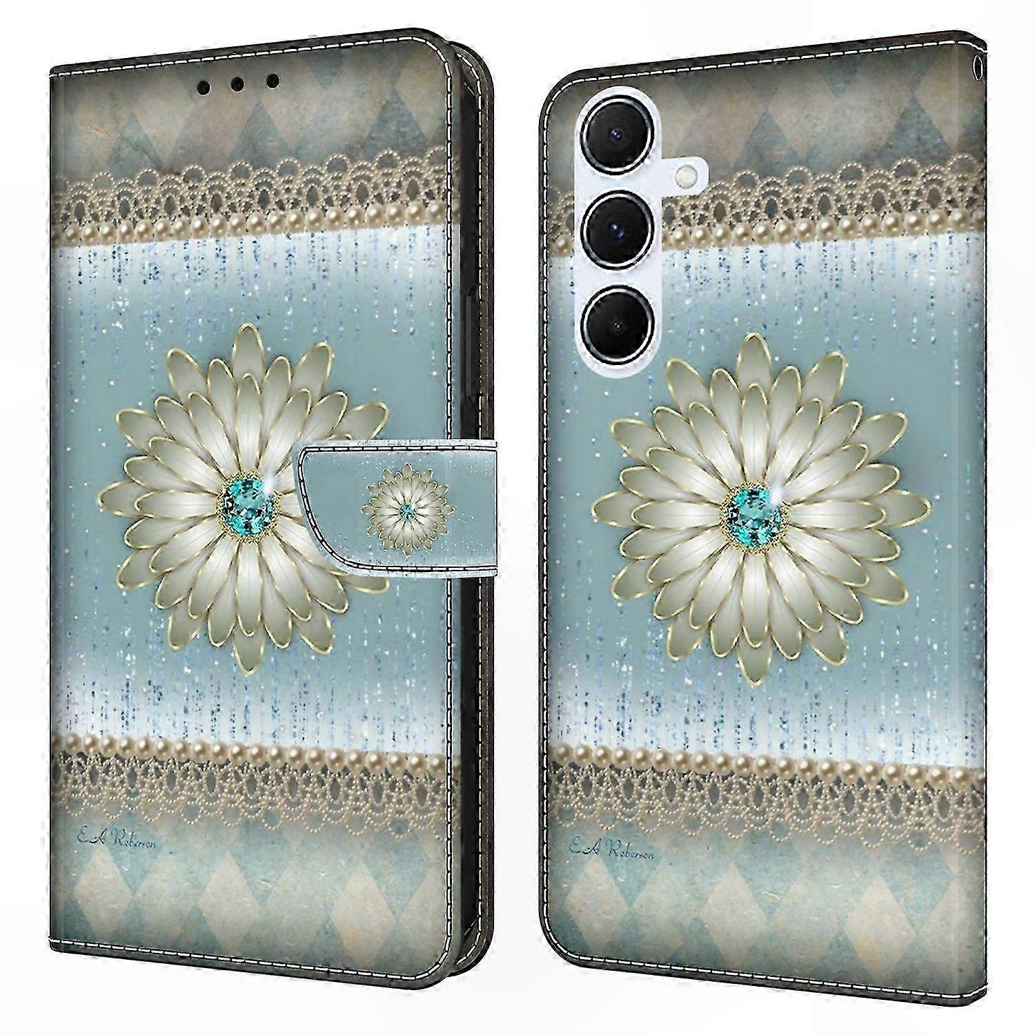 Leather Flip Case for Galaxy A56 5G Wallet Cover with Pattern Printing and Stand Function - Sleep Design Protector