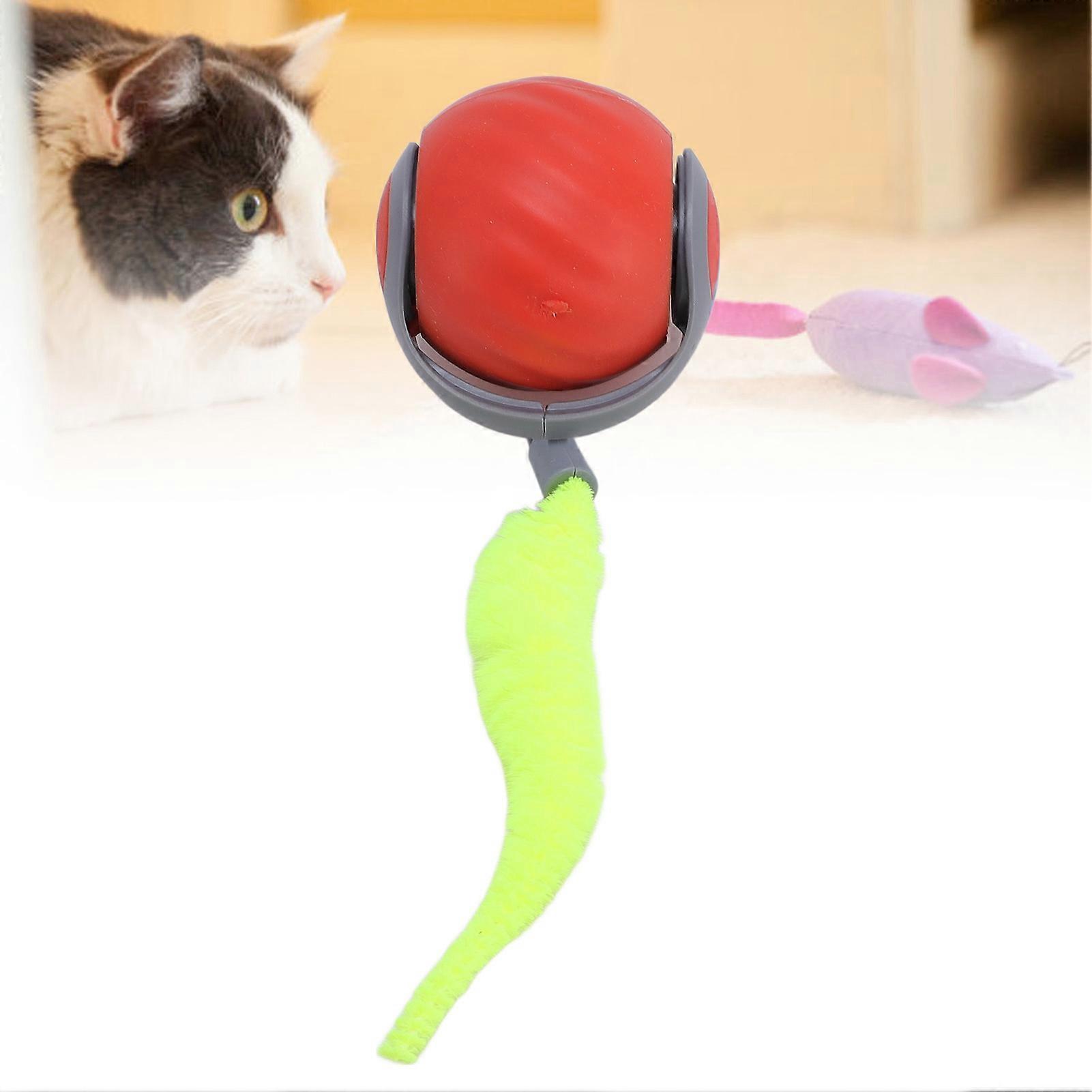 Smart Interactive Red Cat Ball Toy, 150mAh Li-ion Battery, Bite Resistant