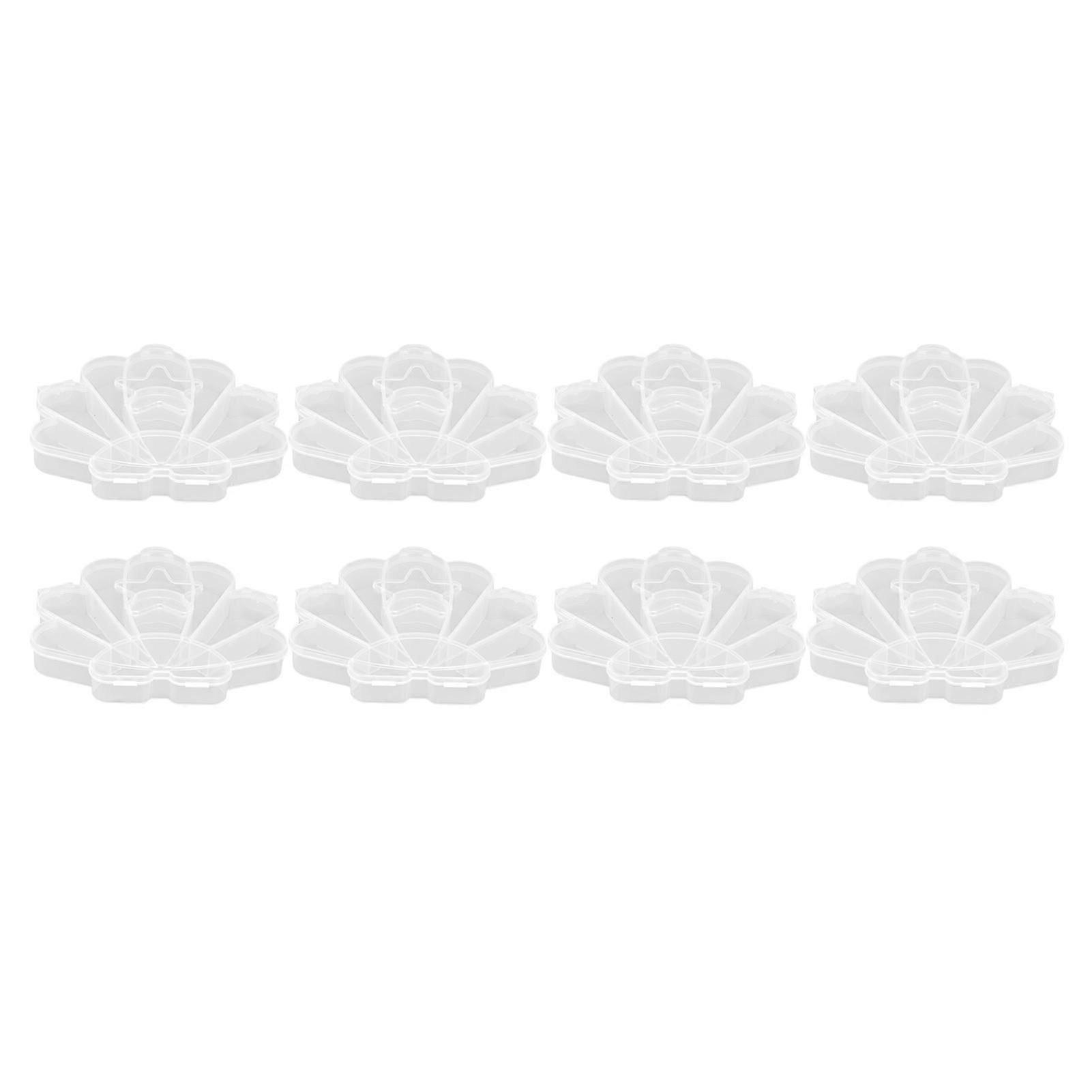 8pcs Transparent Mini Storage Box Dust Proof Multi Grids Plastic Jewelry Organizer with Lid for Earrings Necklaces