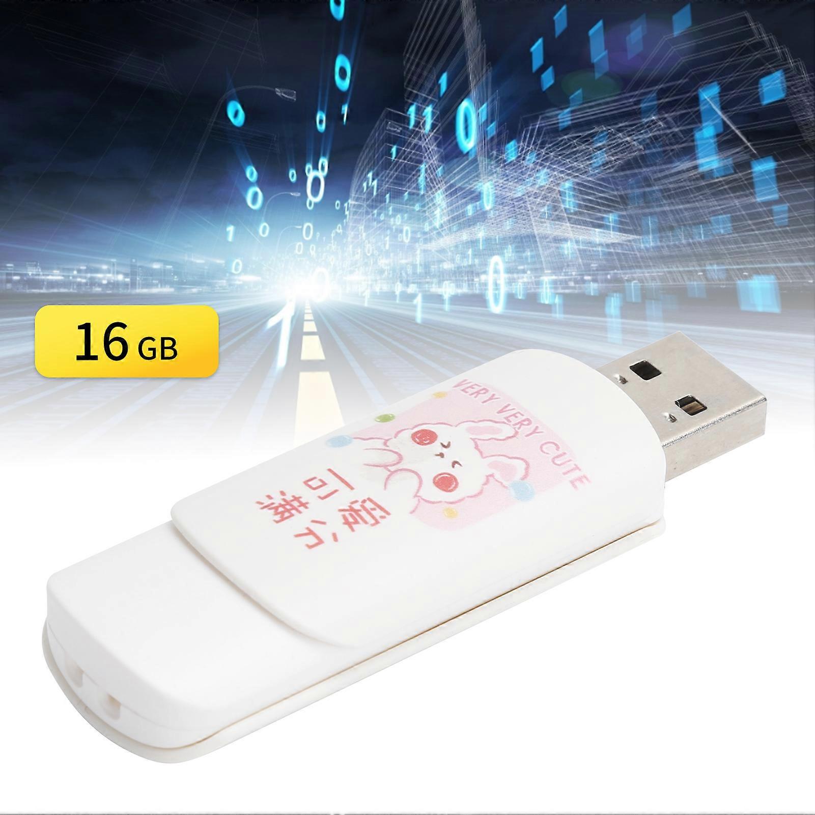 U Disk Slide USB 2.0 16GB Cartoon Flash Drive Cute Pattern