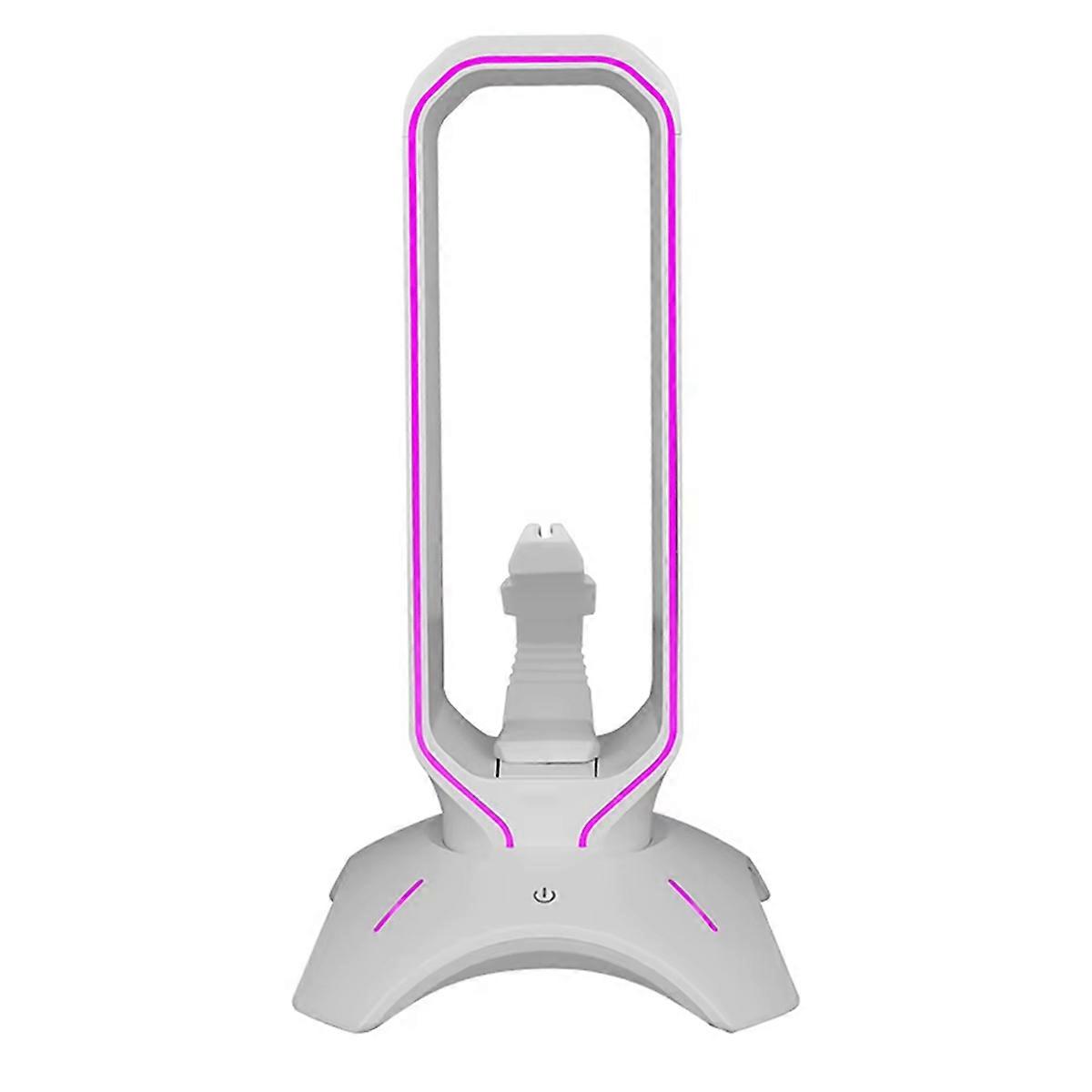 RGB Gaming Headphone Stand with Cord Holder White