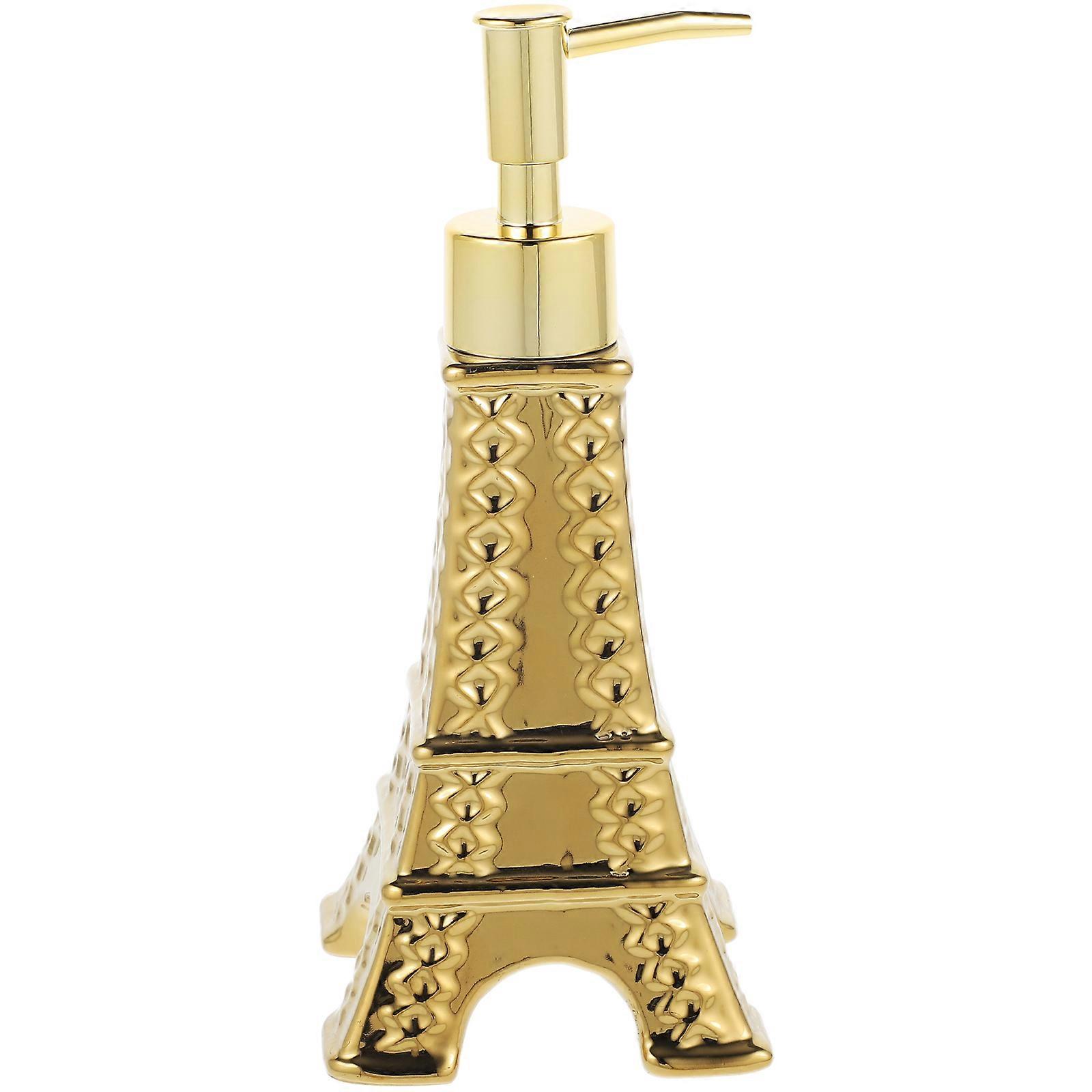 3Pcs Golden Soap Dispenser with Ceramic Pump for Bathroom Use