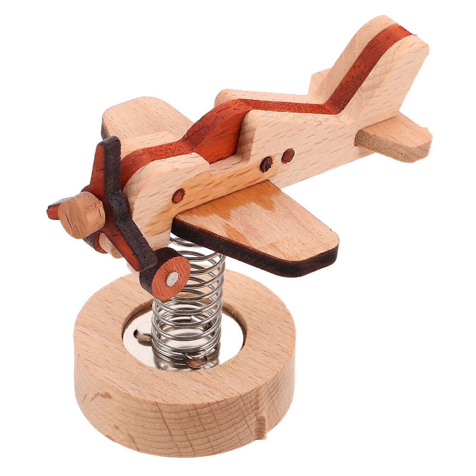 Airplane Toy for Girls Wooden Model with Spring Swinging 2Pcs DIY Kit