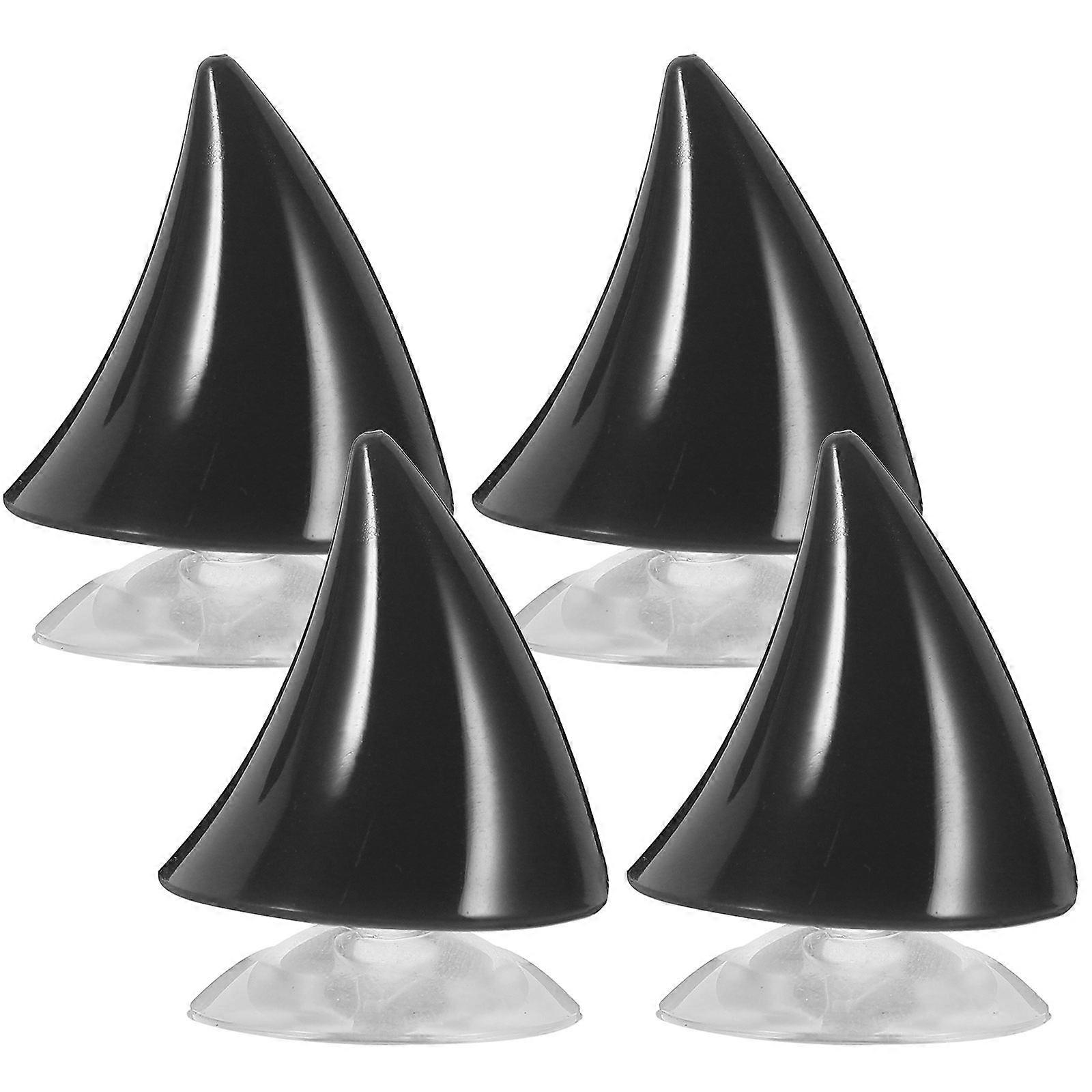 Horns for Motorcycle Decoration 3Sets Durable Plastic Black