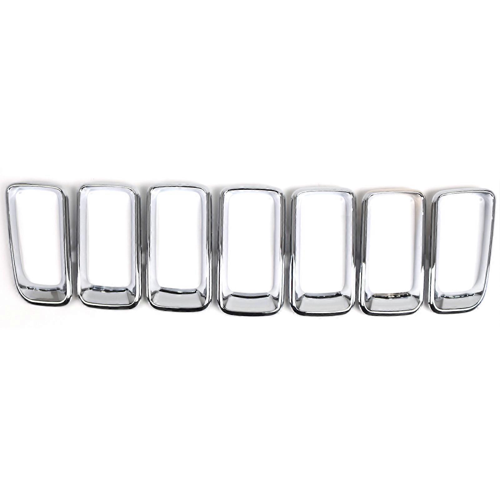 7pcs Front Grille Insert Cover Frame ABS 20x10x2.5cm for Jeep 2011-16