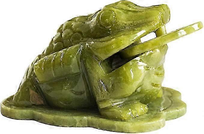 Feng Shui Jade Money Frog Three Legged Wealth Frog or Money Toad Statue Car Dashboard Decors Attract Wealth and Good Luck