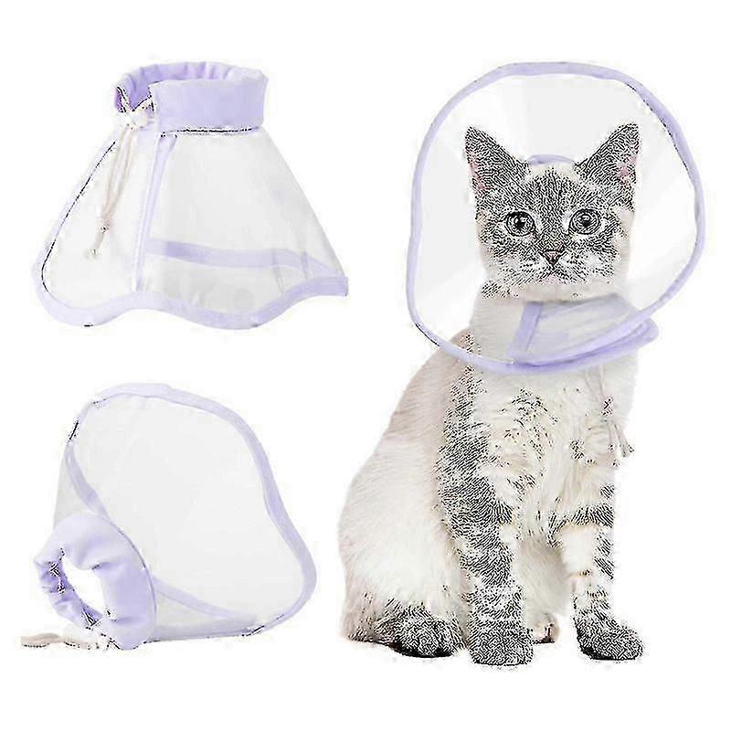 Soft Cat Recovery Collar - Adjustable Elizabethan Cone for Surgery, Ideal for Kittens, Mini Dogs & Rabbits