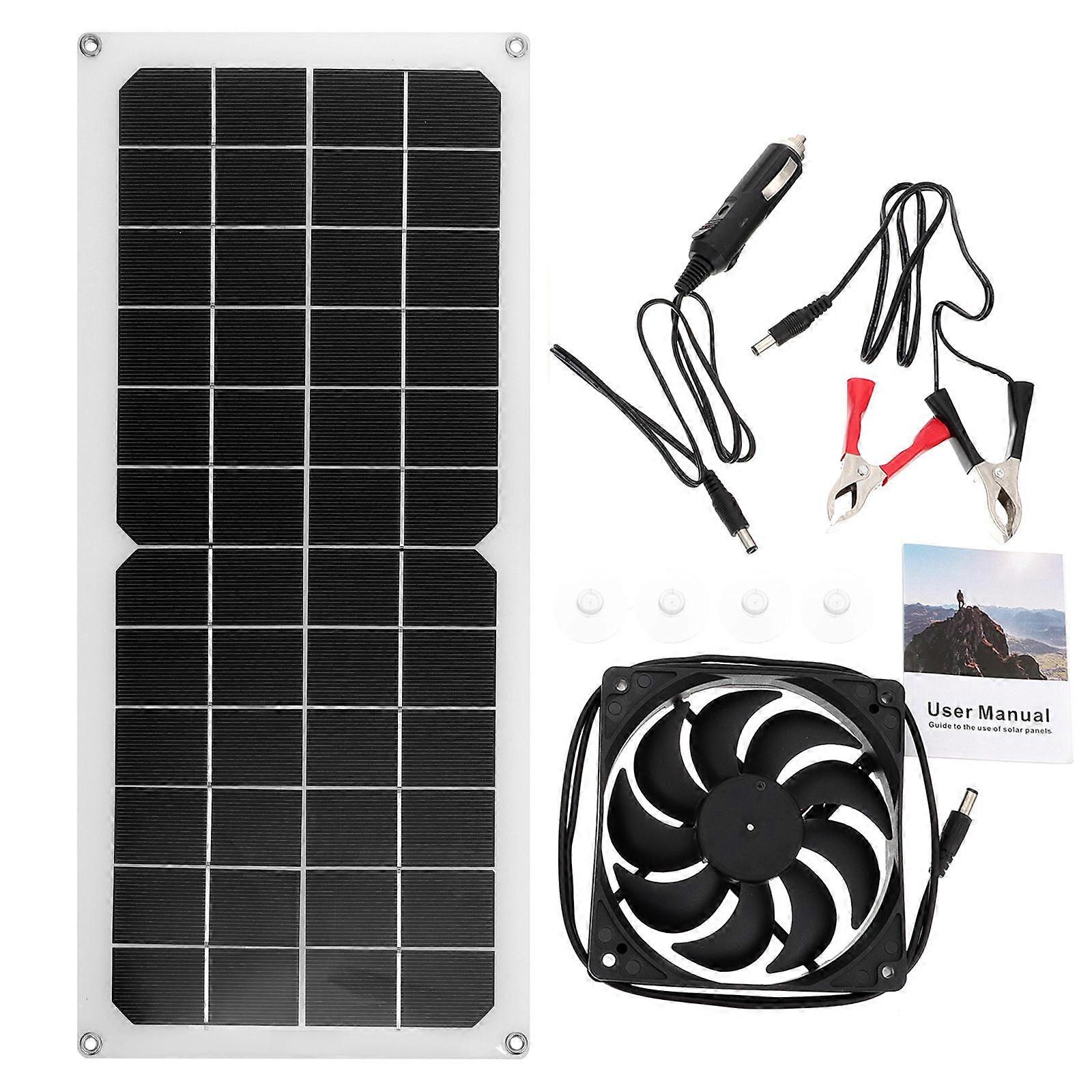 Solar Panel Fan Pet House Cooling Fan for Cooling 1Set Assorted Color