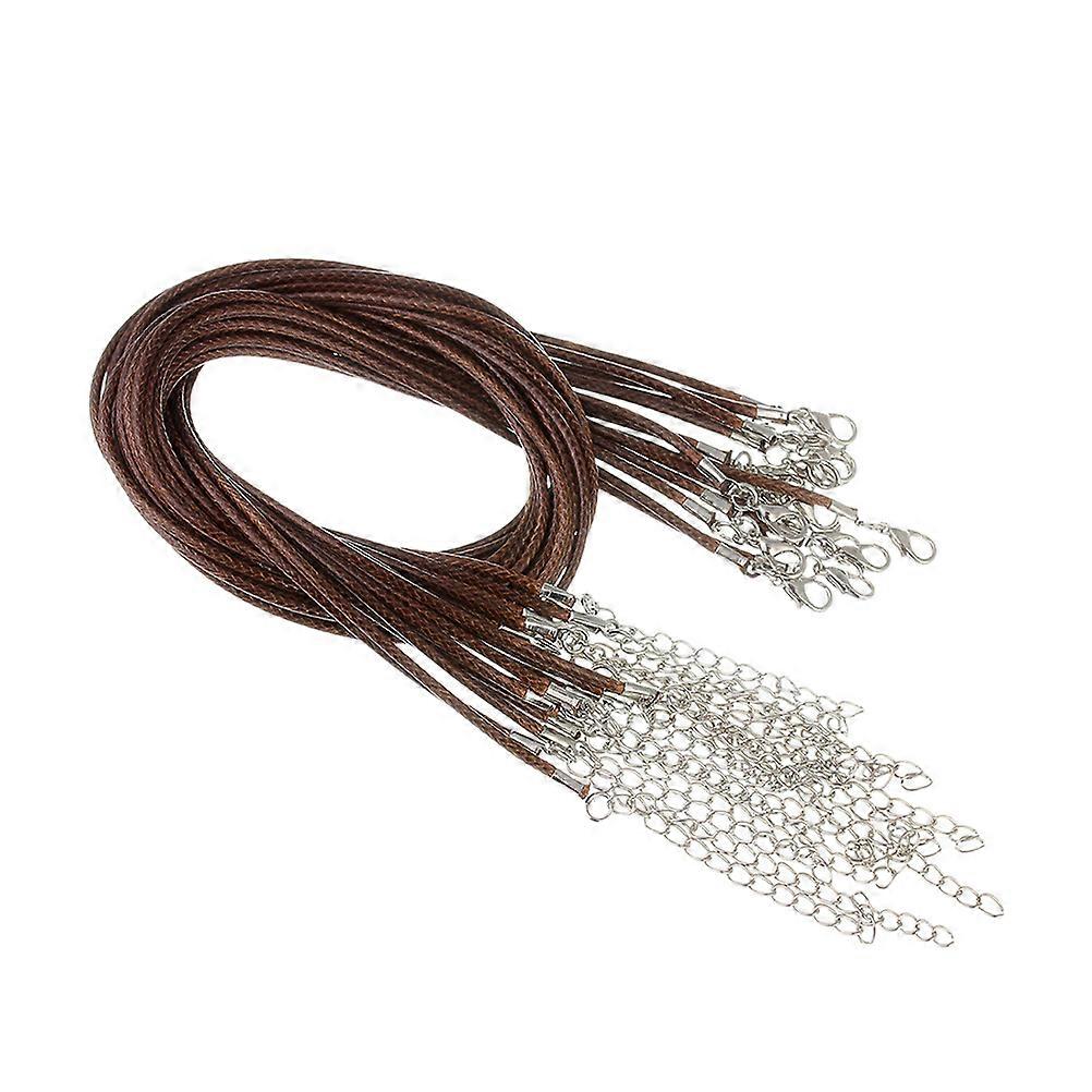 Wax String Necklace Strap for Decoration 100Pcs Coffee Color DIY Accessories