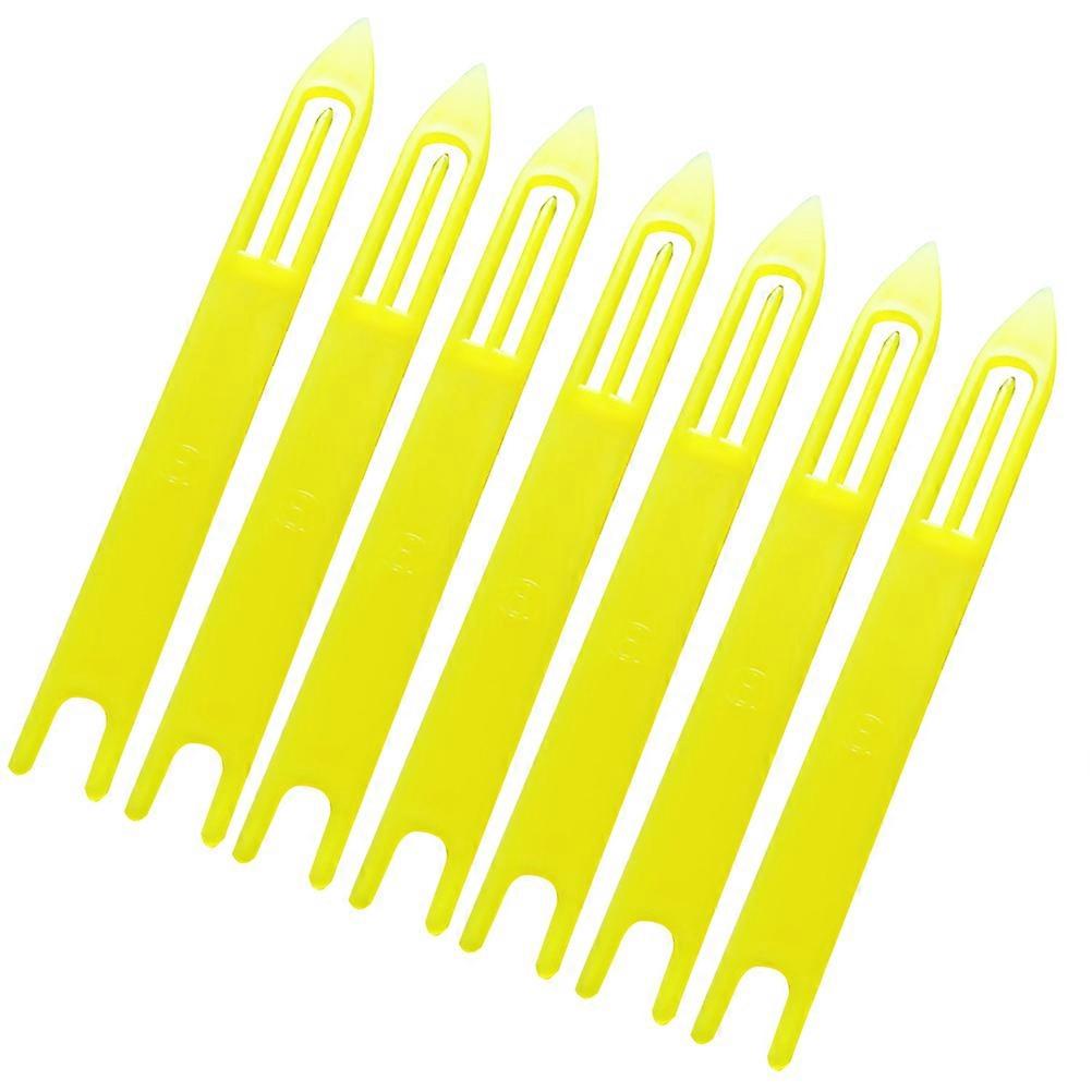 Knitting Shuttles Tool Fish Net Repair Needle for Knitting 30Pcs Yellow