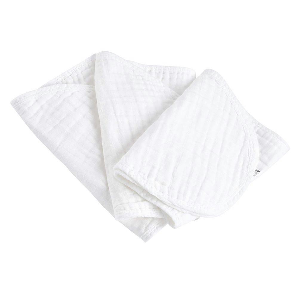 Baby Burping Cloths White Cotton Yarn Premium Burp Towels 3Pcs for Infants
