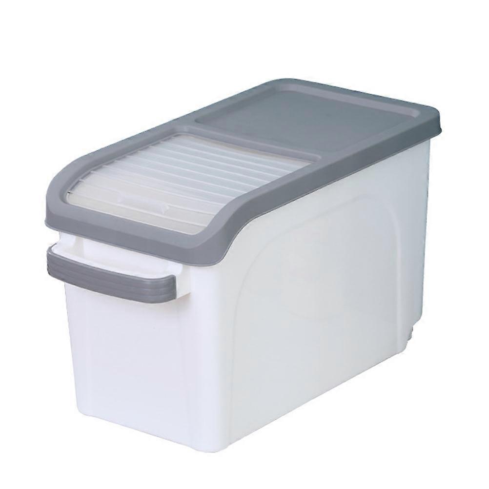 Rice Bucket for Storage Use 1Pcs Plastic Household Storage Container Gray