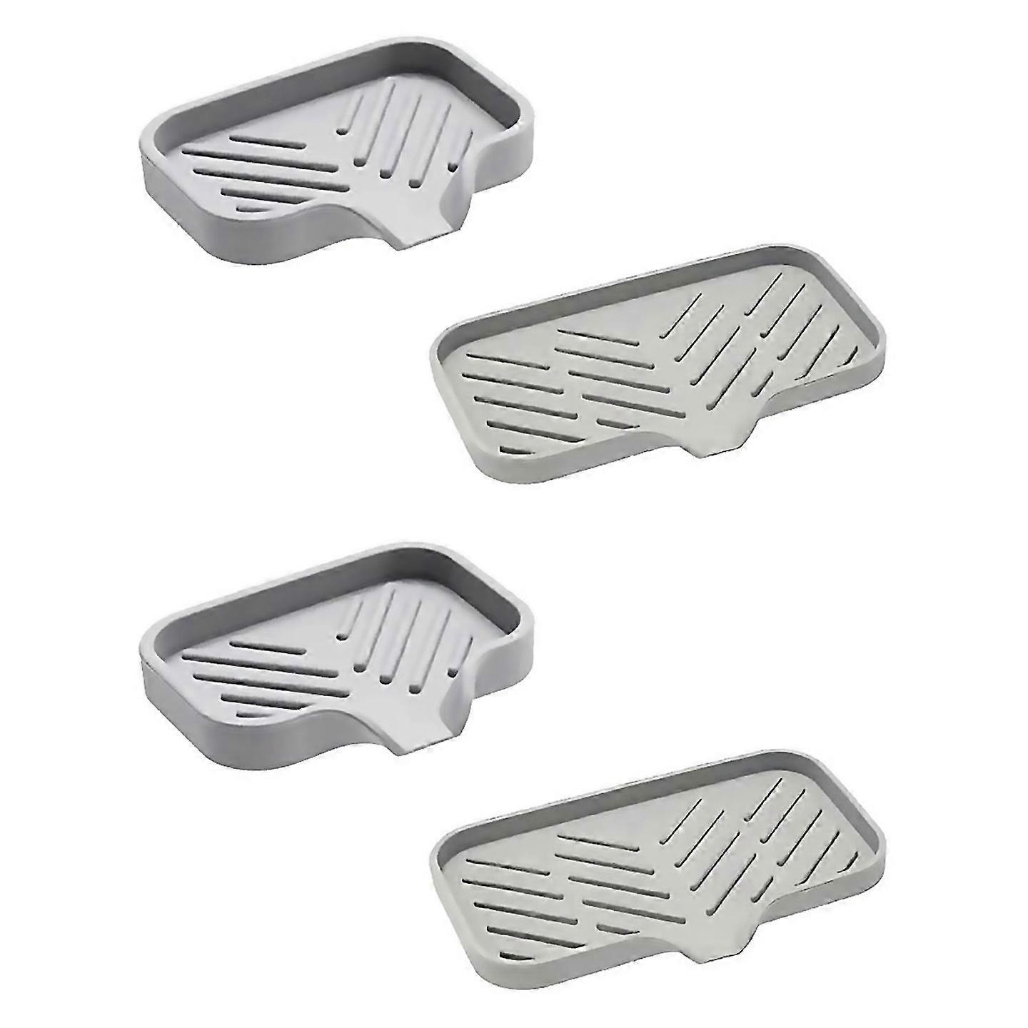 For Sink Silicone Tray With Drain Soap Sponge Storage