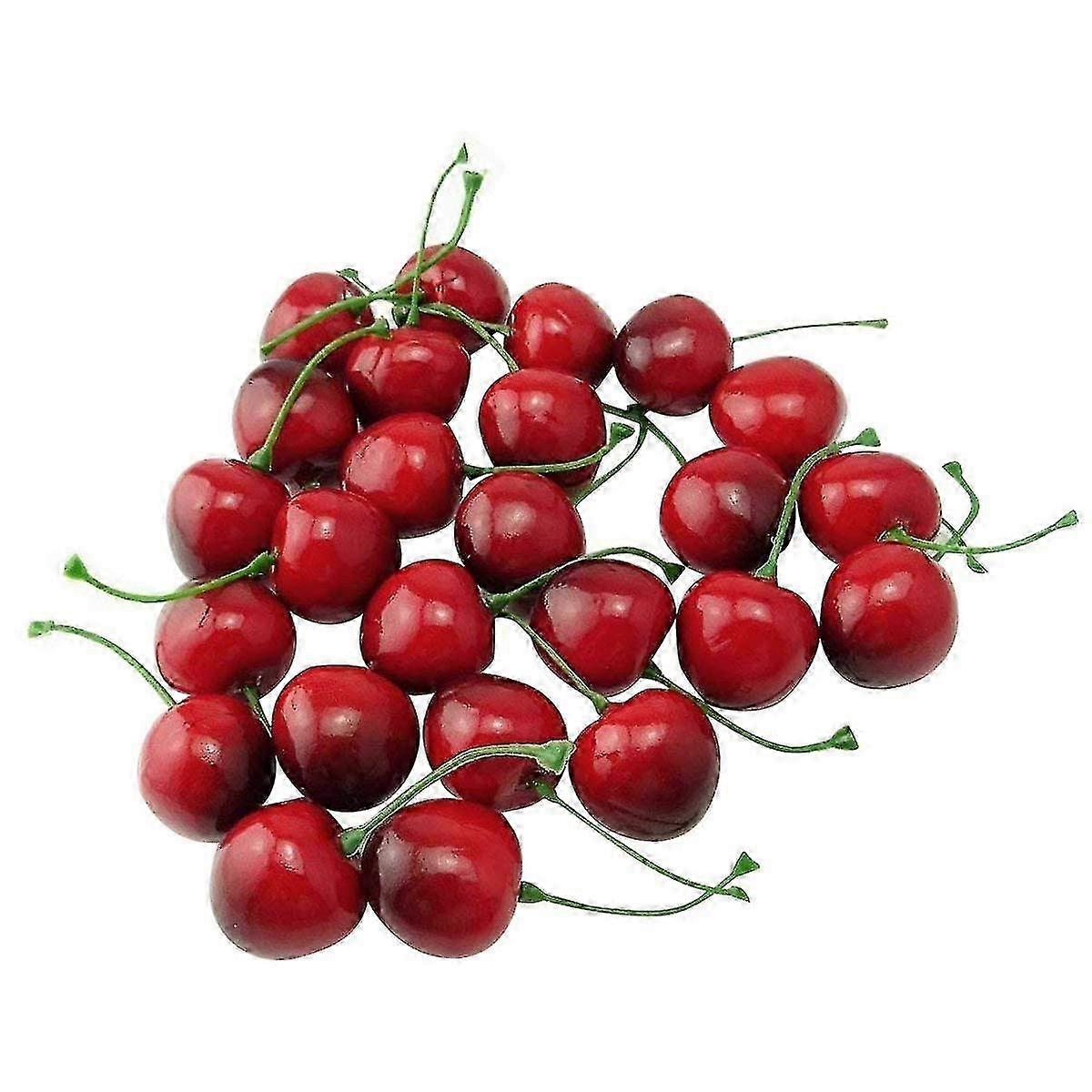 Fake Cherry,50pcs Artificial Cherries,artificial Fruits Model Fruit, Fake Red Cherries,artificial Li