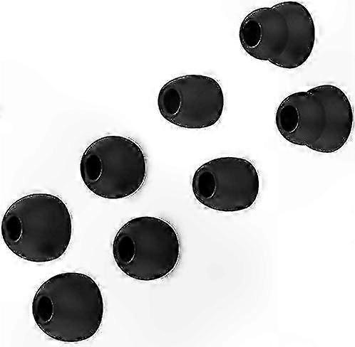 Soft Silicone Ear Tips - 8-Pack Black Replacement for Wireless Earbuds Accessories