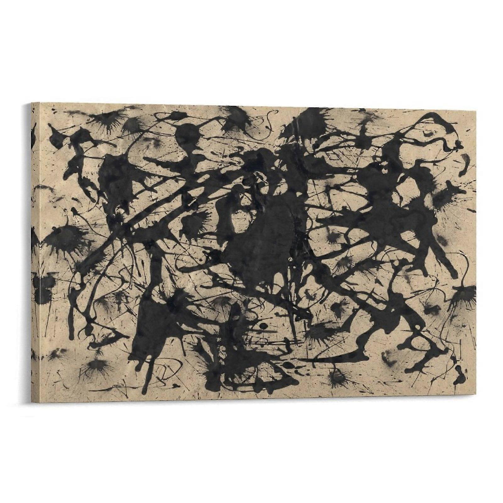 Jackson Pollock abstrakt tryck canvas konst 12x18inch - väggdekor för vardagsrum sovrum, affischmålning gåva (30x45cm)