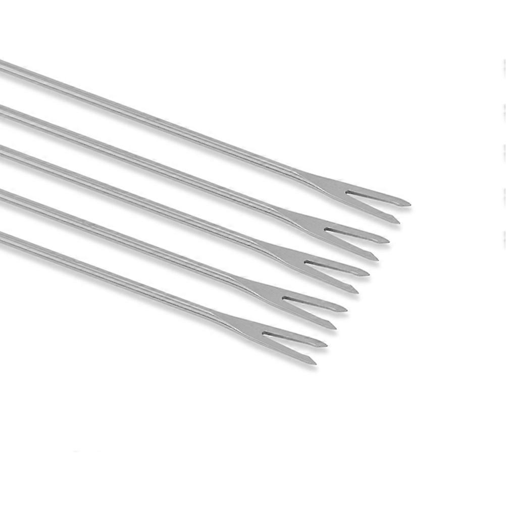 Wooden Handle Barbecue Forks for Bbq Use 6Pcs Stainless Steel Roasting Sticks