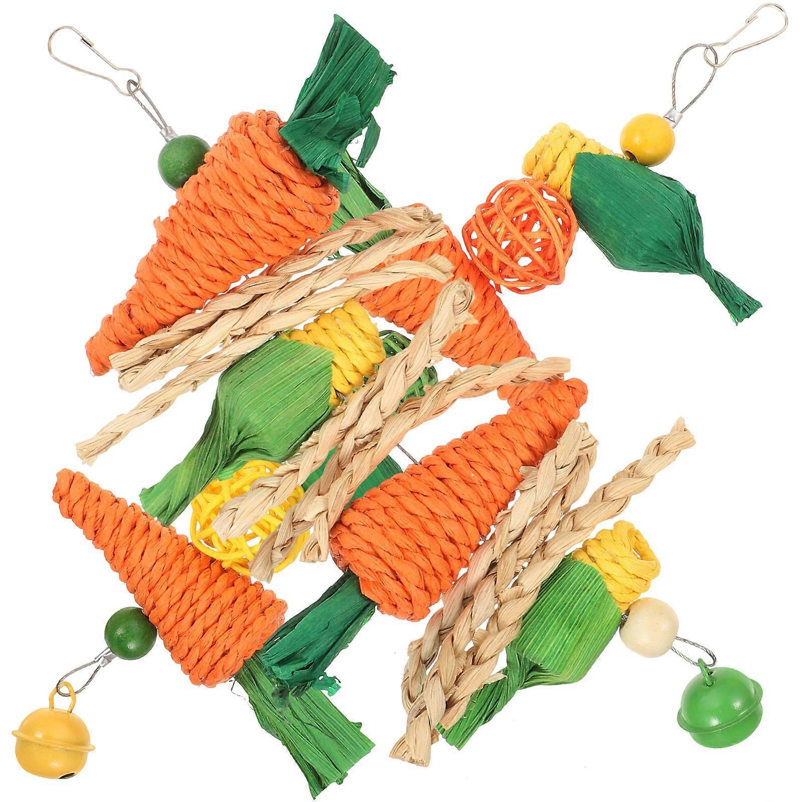 Interesting Parakeet Toy Hanging Parrot Toy for Playing 4Pcs Multicolor Set