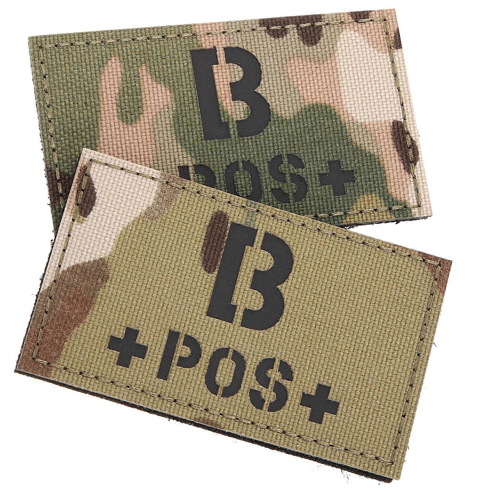 Reflective Blood Type Patch for Backpack 4Pcs Camouflage Design