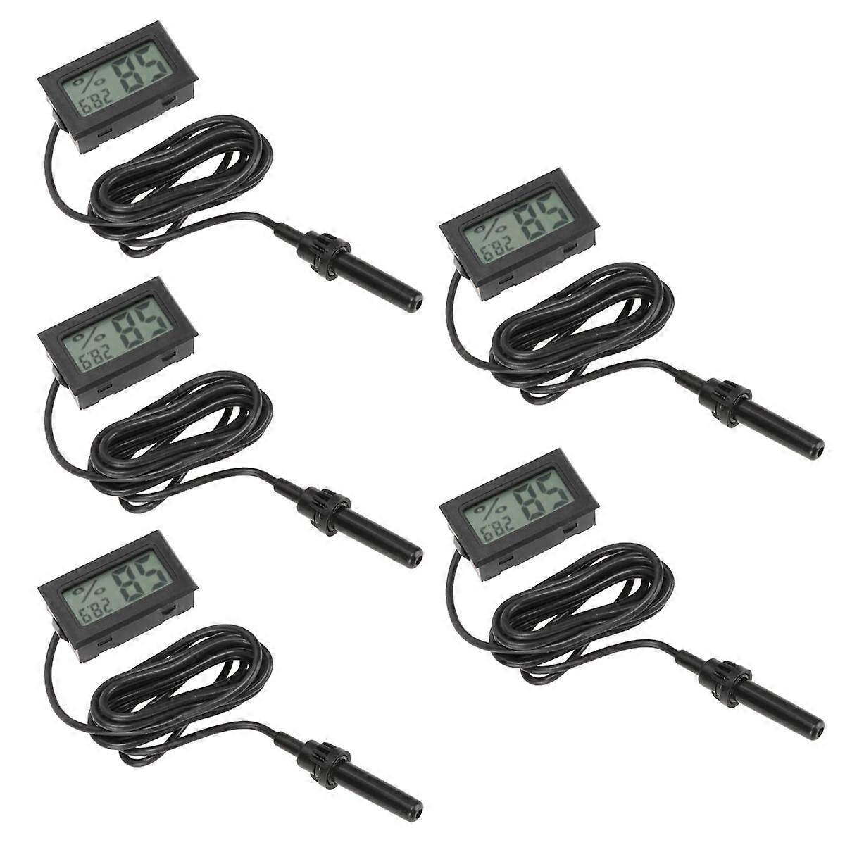 5pcs Wire Humidity Gauge Meter Mini LCD Hygrothermograph