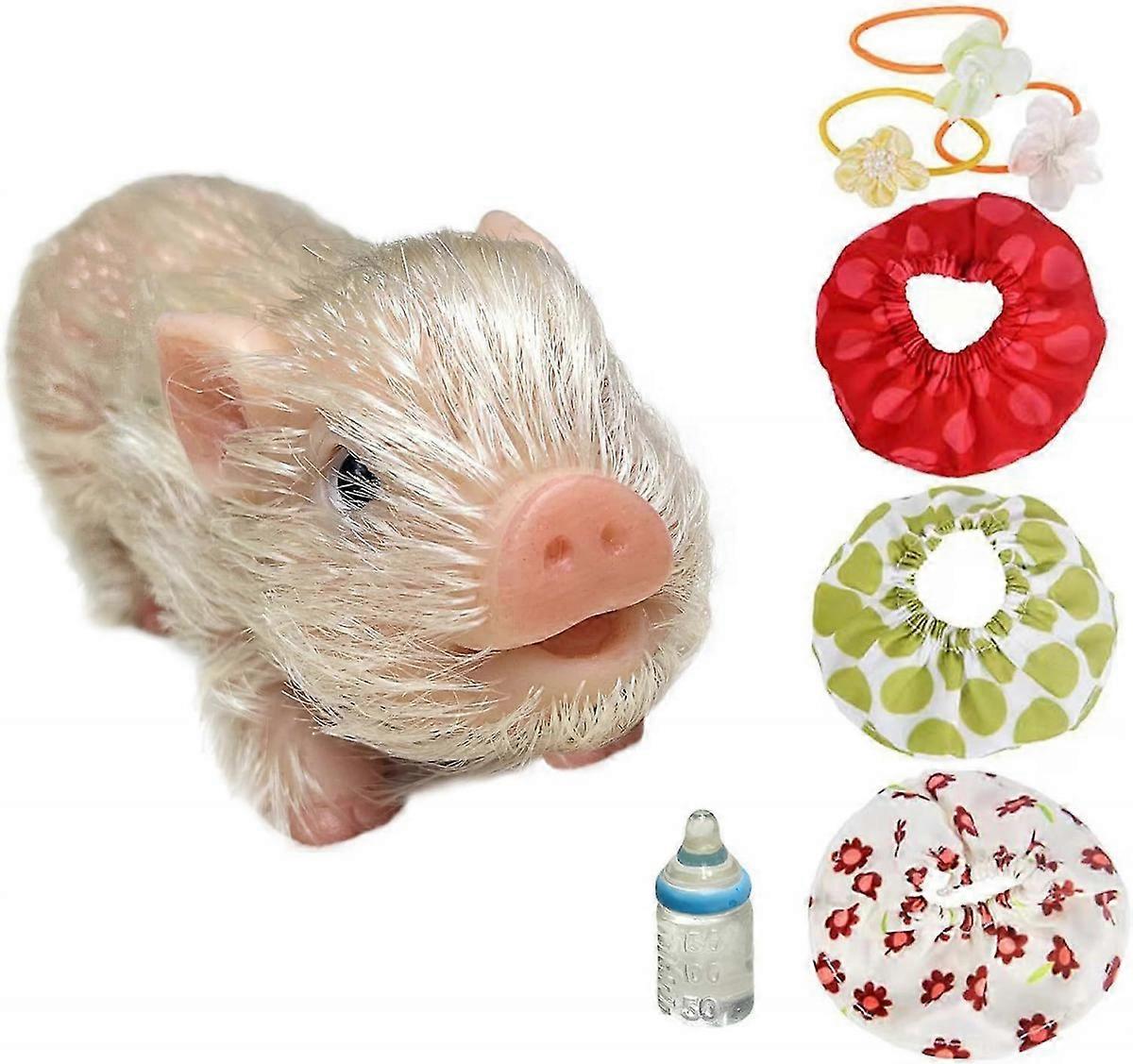 Lifelike Mini Pig Doll Soft Mini Realistic Newborn Cute Realistic Toddler Pig Toy With Toy Accessories Accessories Color Is Random