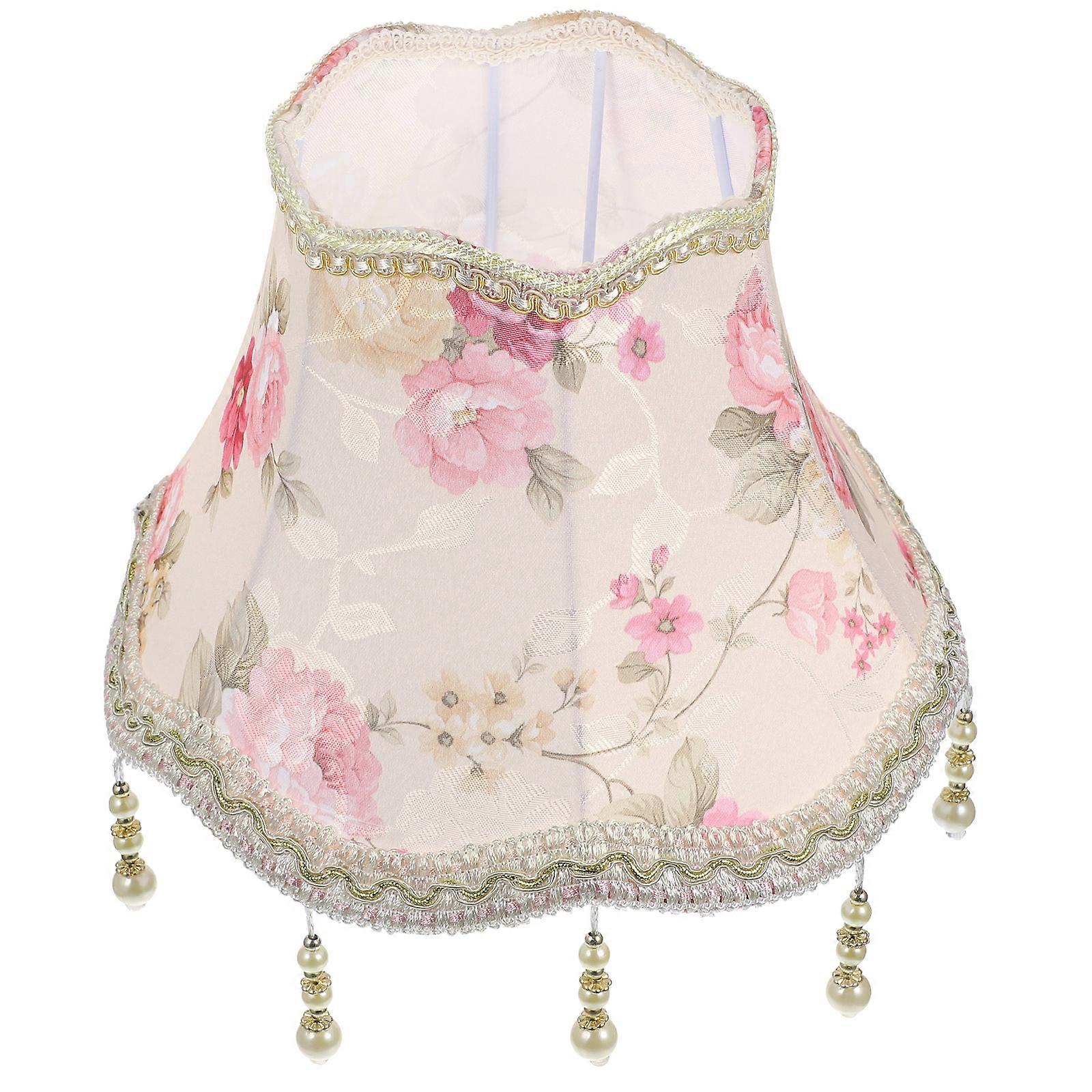 Vintage European Lampshade E27 Fabric Lamp Cover Decorative For Bedside Lamp Multi 25.00X25.00X13.00CM Sturdy And Durable 1Pcs
