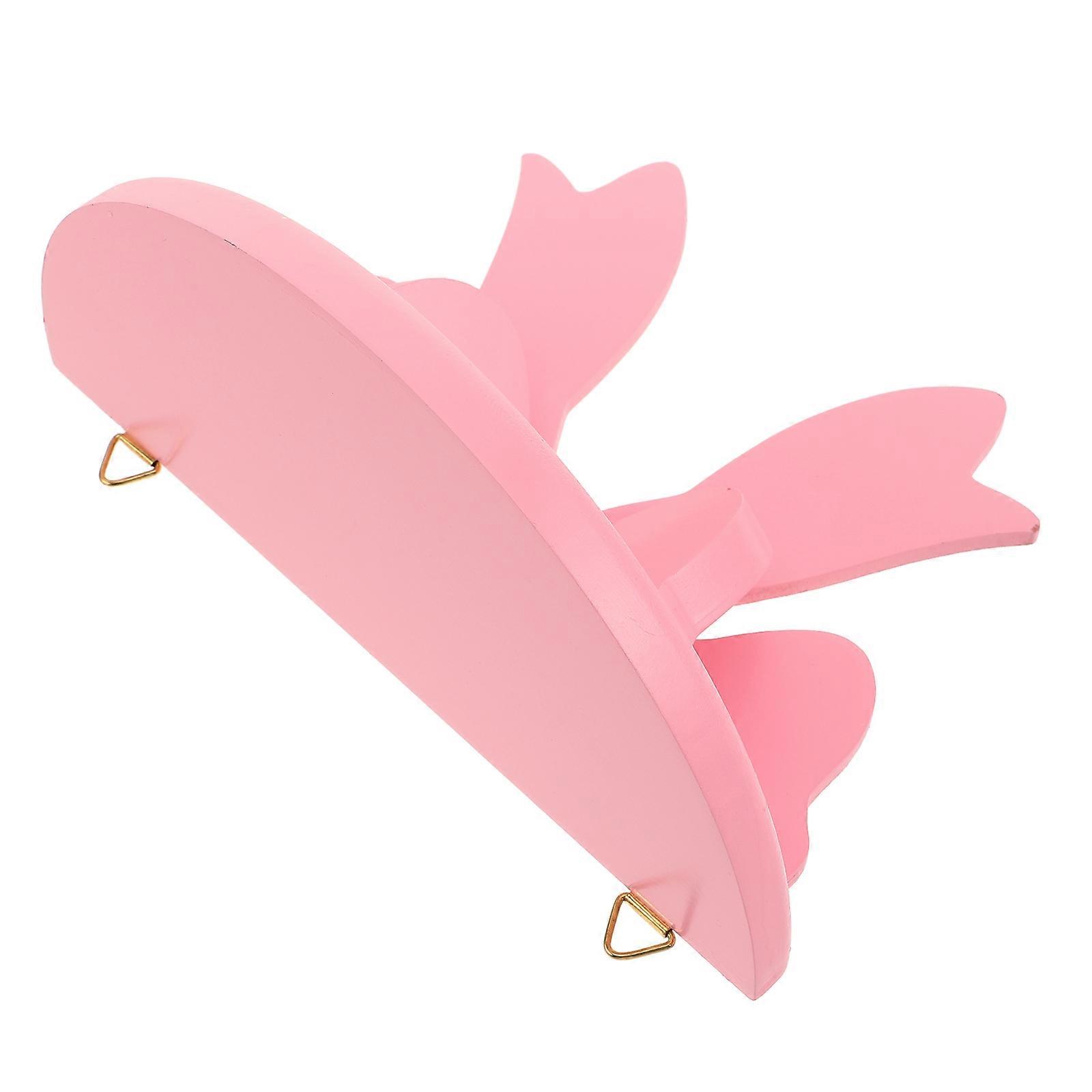 Wall Mounted Floating Shelves Bow Design Cute Pink Storage Rack For Bedroom And Nursery 20X13.5X10CM With No-drill Installation 4Pcs