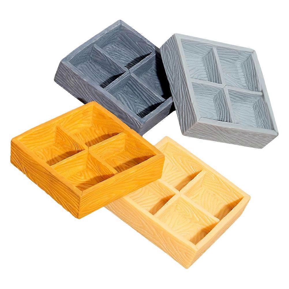 Micro Landscape Resin Figurines for Dollhouse and Fairy Garden in Assorted Color and Multi-Compartment Design 4Pcs